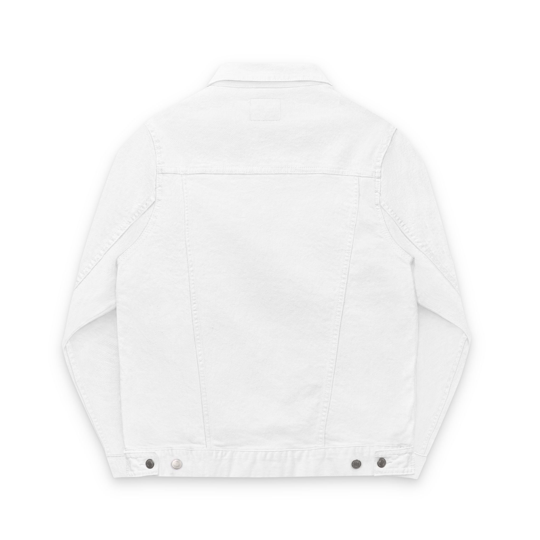 Embroidery CombinedMinds Unisex Denim Jacket with Black Logo, Casual Style, Streetwear