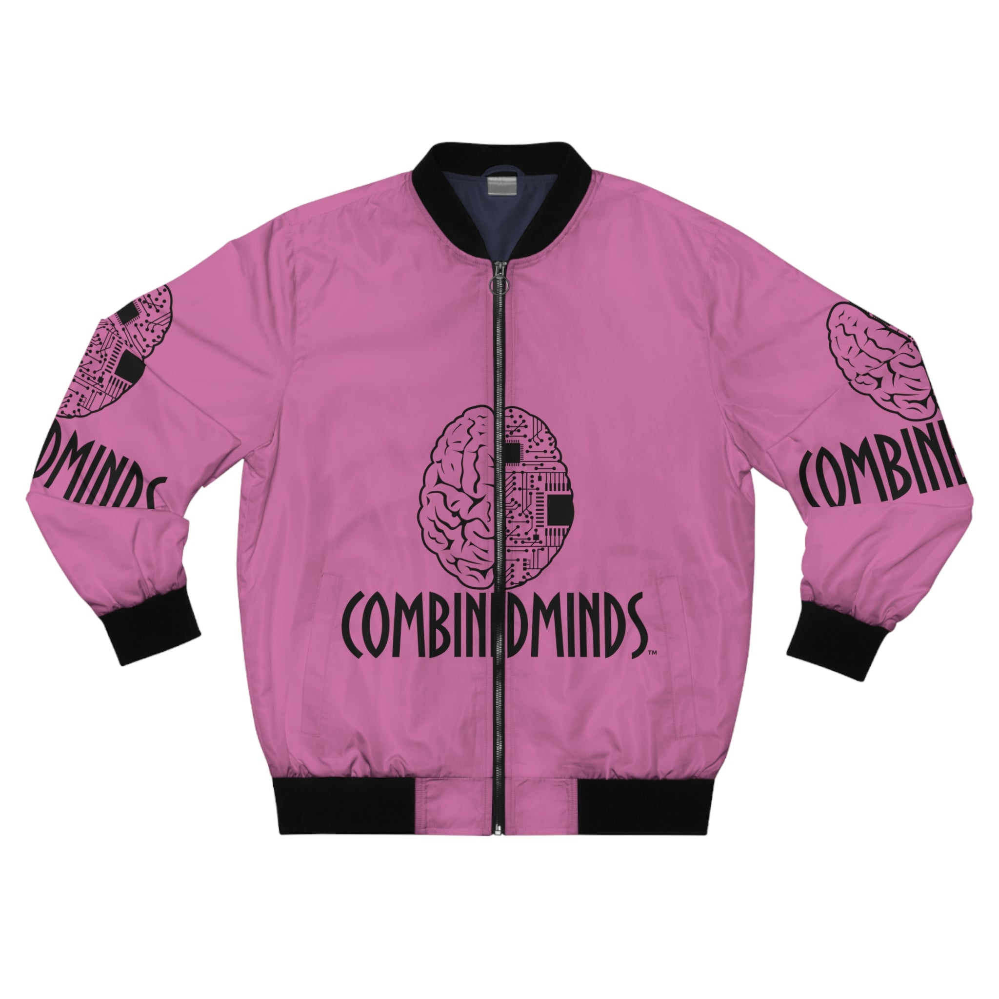 CombinedMinds Bomber Jacket - Light Pink/Black Logo