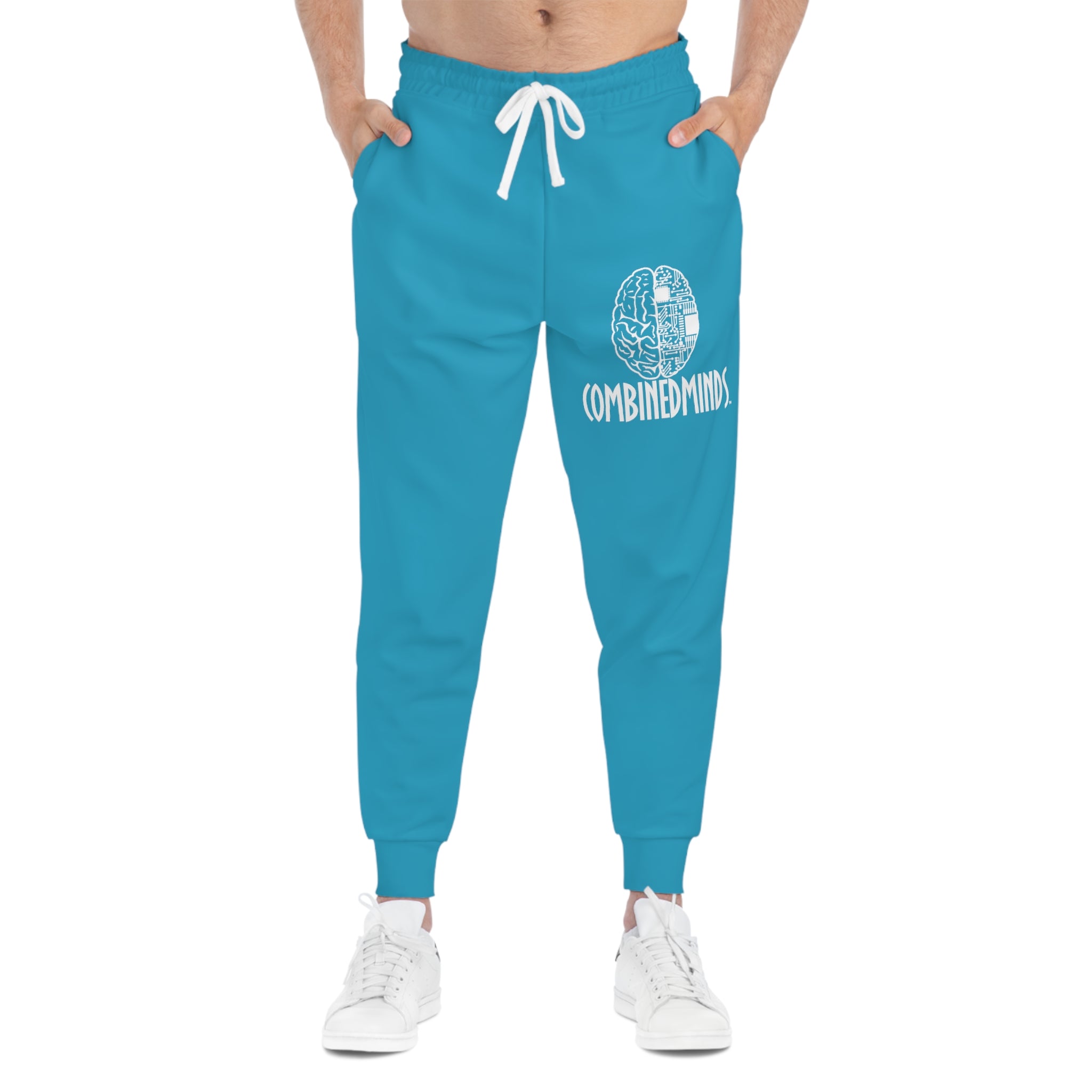 CombinedMinds Athletic Joggers Turquoise/White Logo