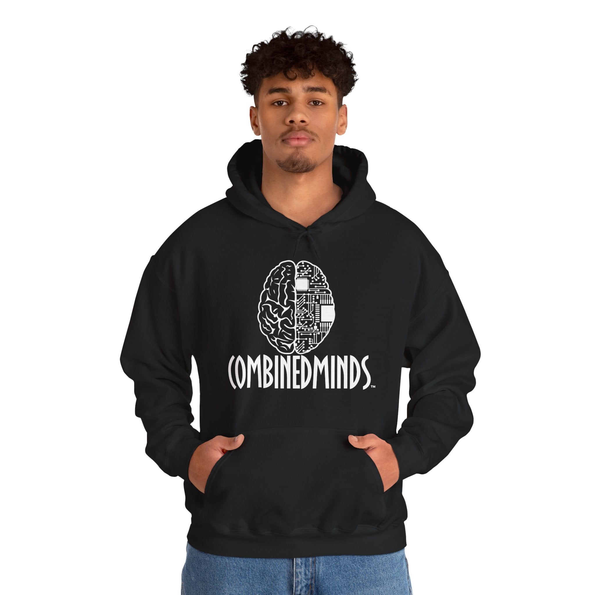 CombinedMinds Unisex Heavy Blend Hooded Sweatshirt-Royal Logo
