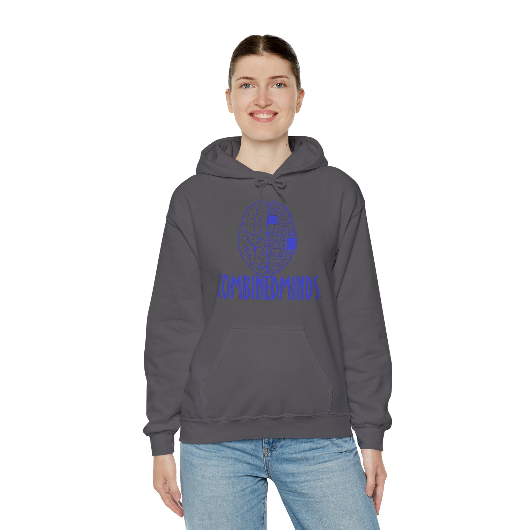 CombinedMinds Unisex Heavy Blend Hooded Sweatshirt-Royal Logo