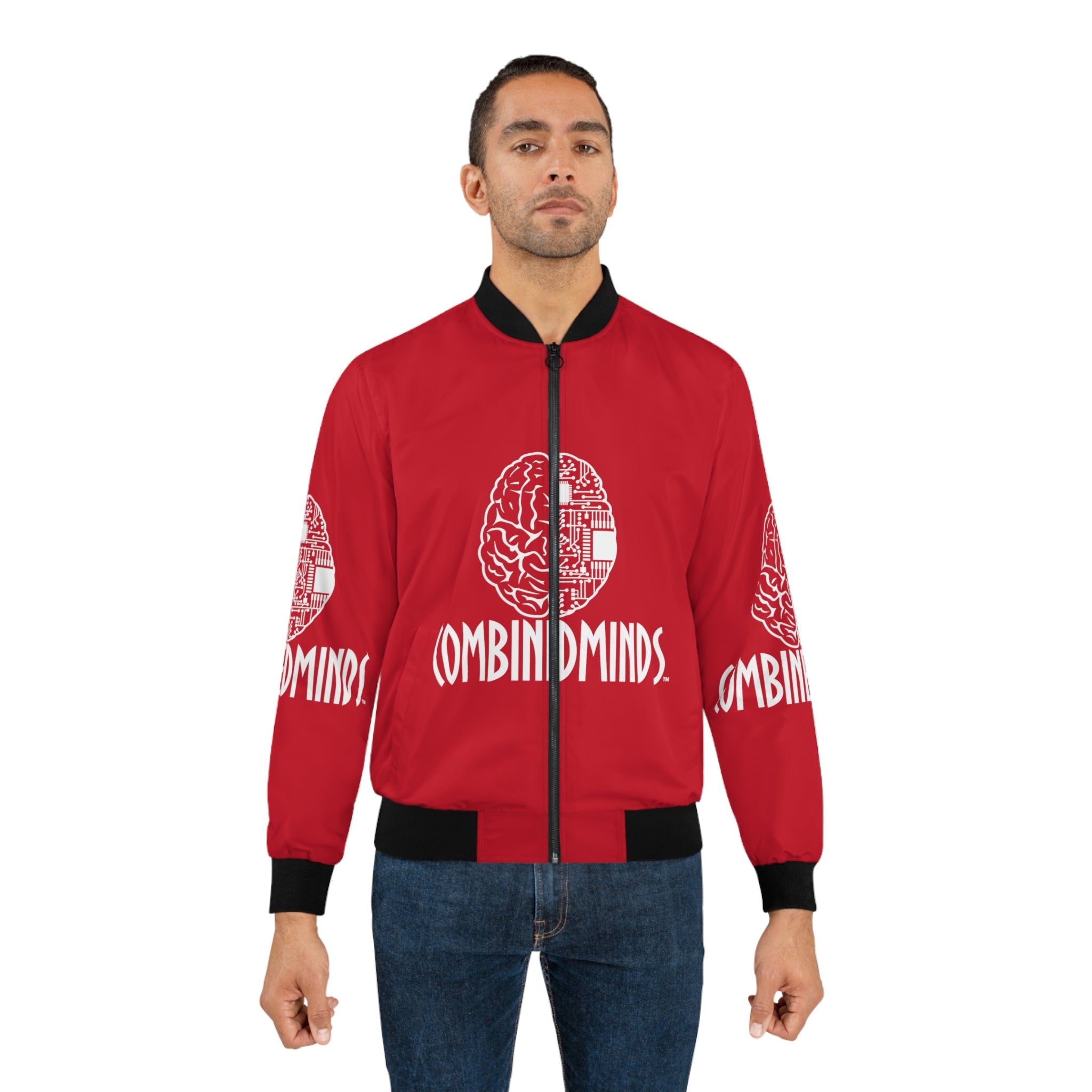 CombinedMinds Bomber Jacket - Red/White Logo