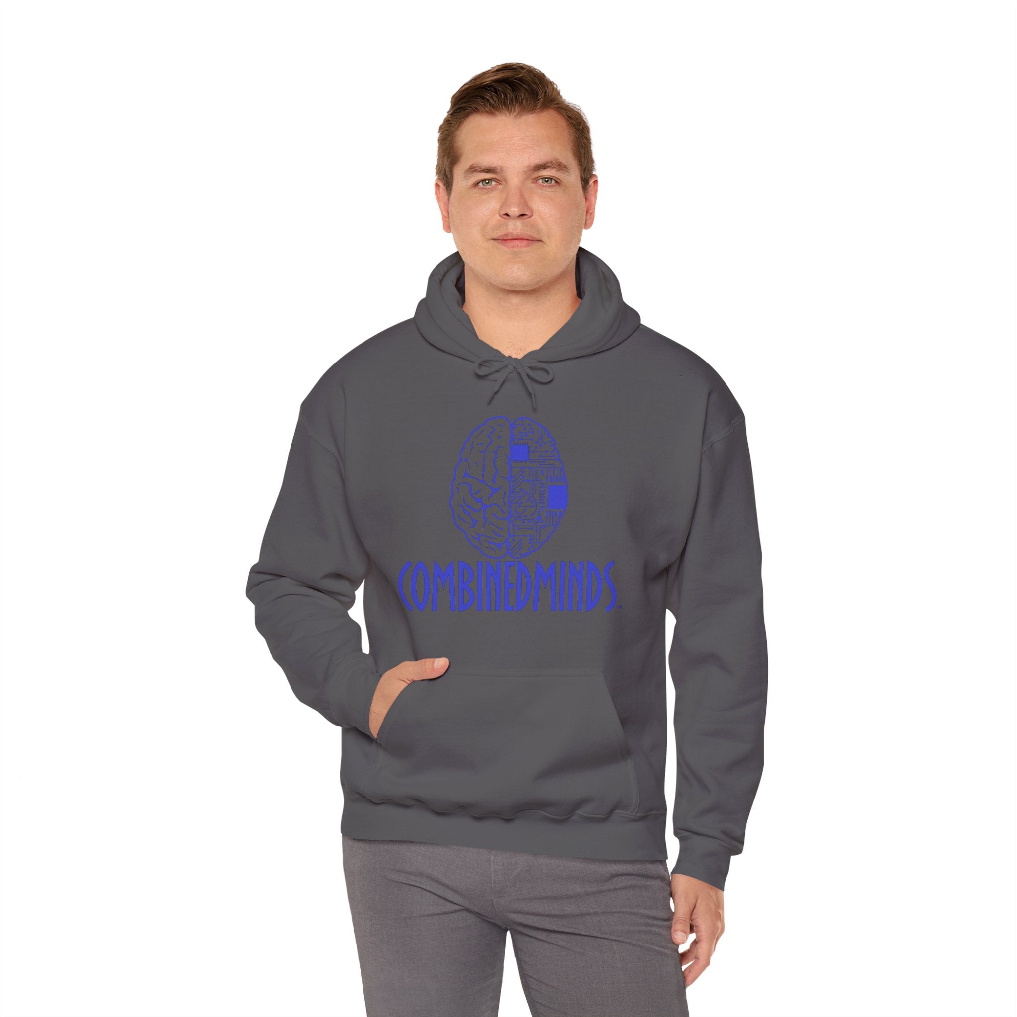CombinedMinds Unisex Heavy Blend Hooded Sweatshirt-Royal Logo