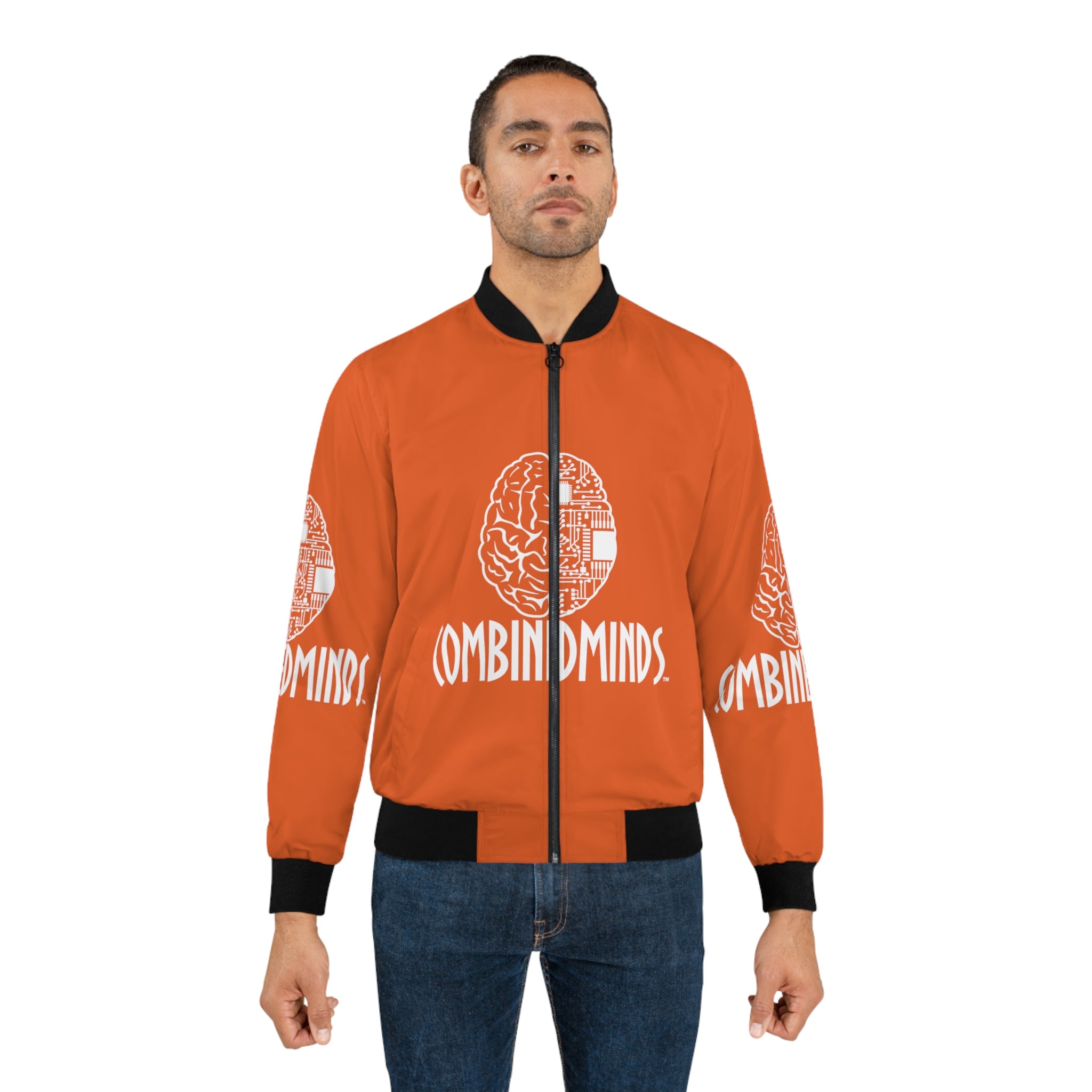 CombinedMinds Bomber Jacket - Orange/White Logo