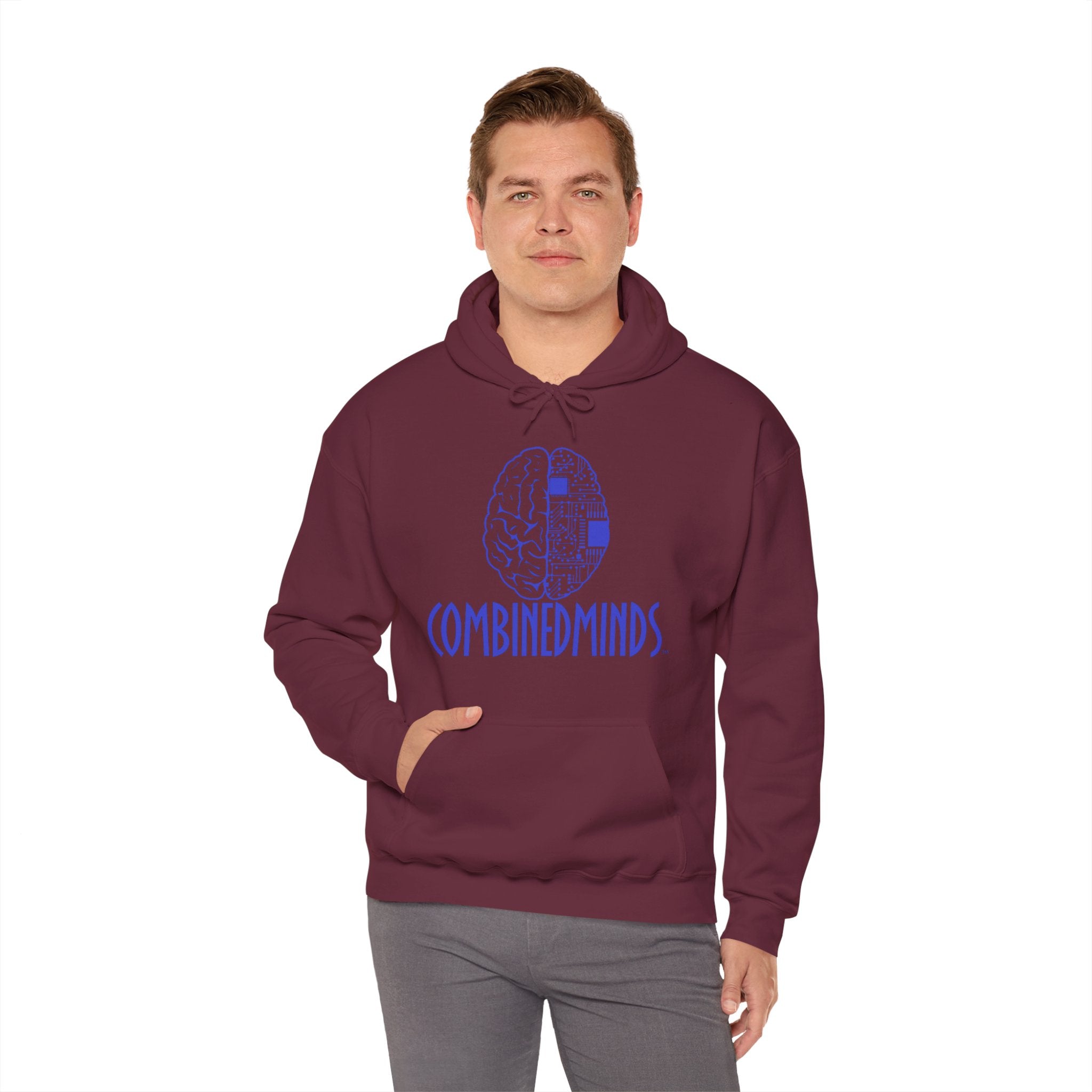 CombinedMinds Unisex Heavy Blend Hooded Sweatshirt-Royal Logo