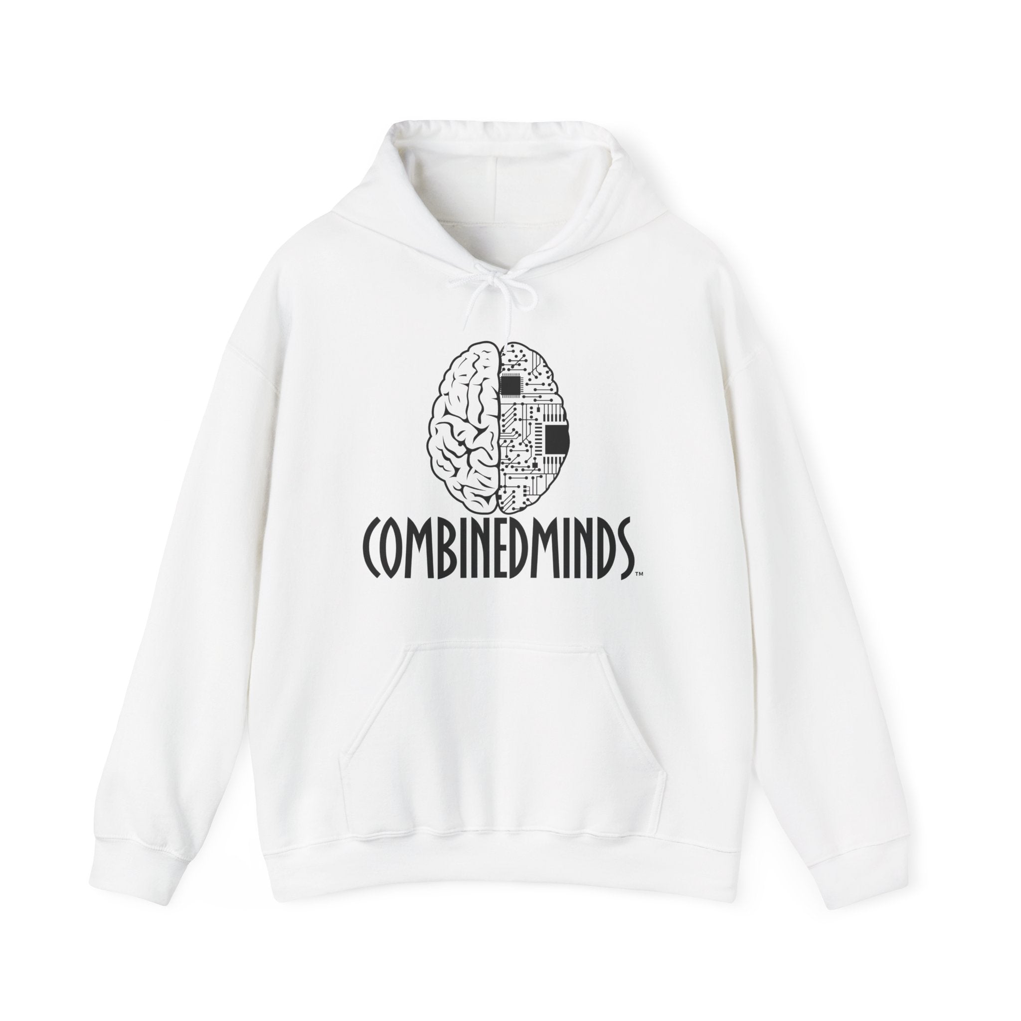 CombinedMinds Unisex Heavy Blend Hooded Sweatshirt - White Logo