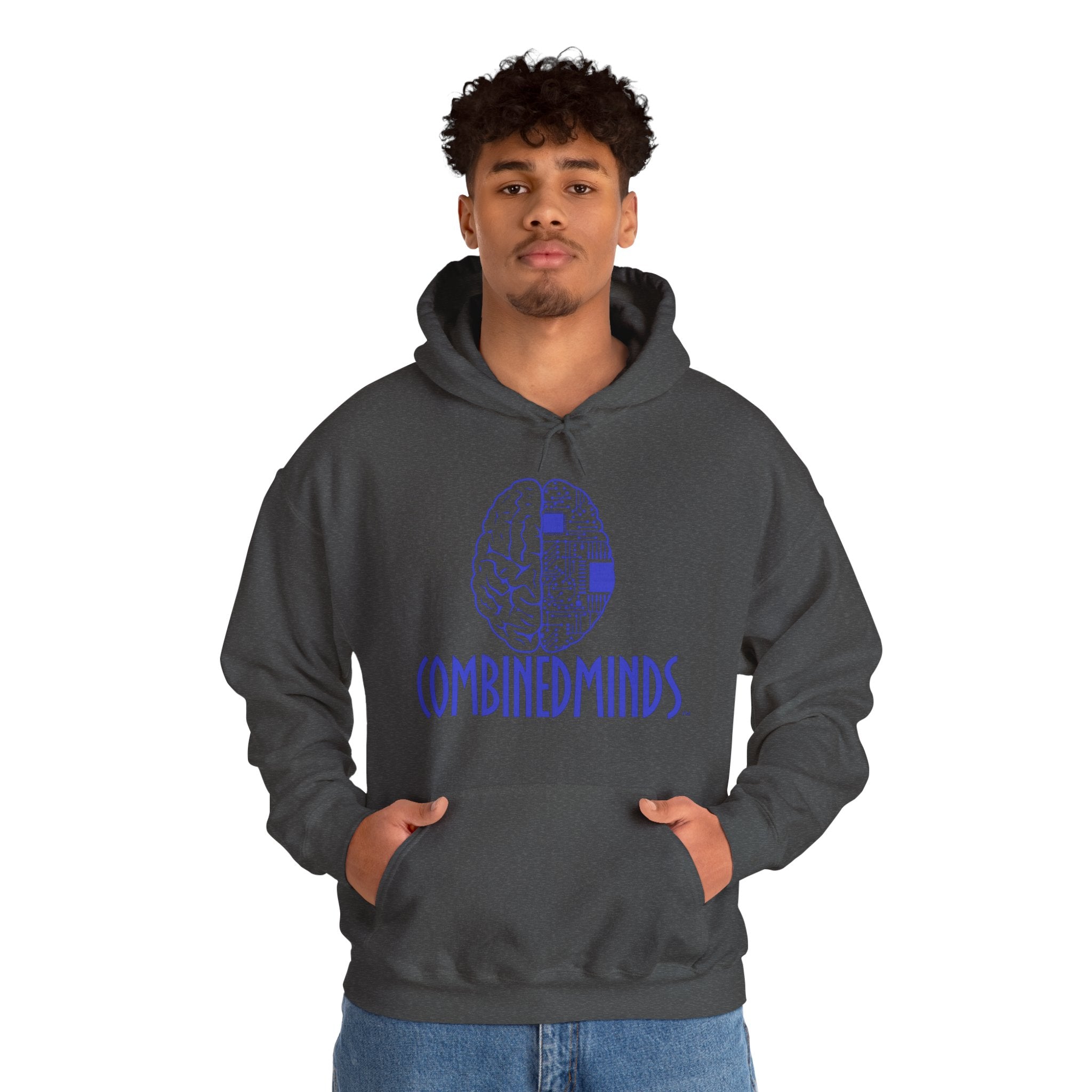 CombinedMinds Unisex Heavy Blend Hooded Sweatshirt-Royal Logo