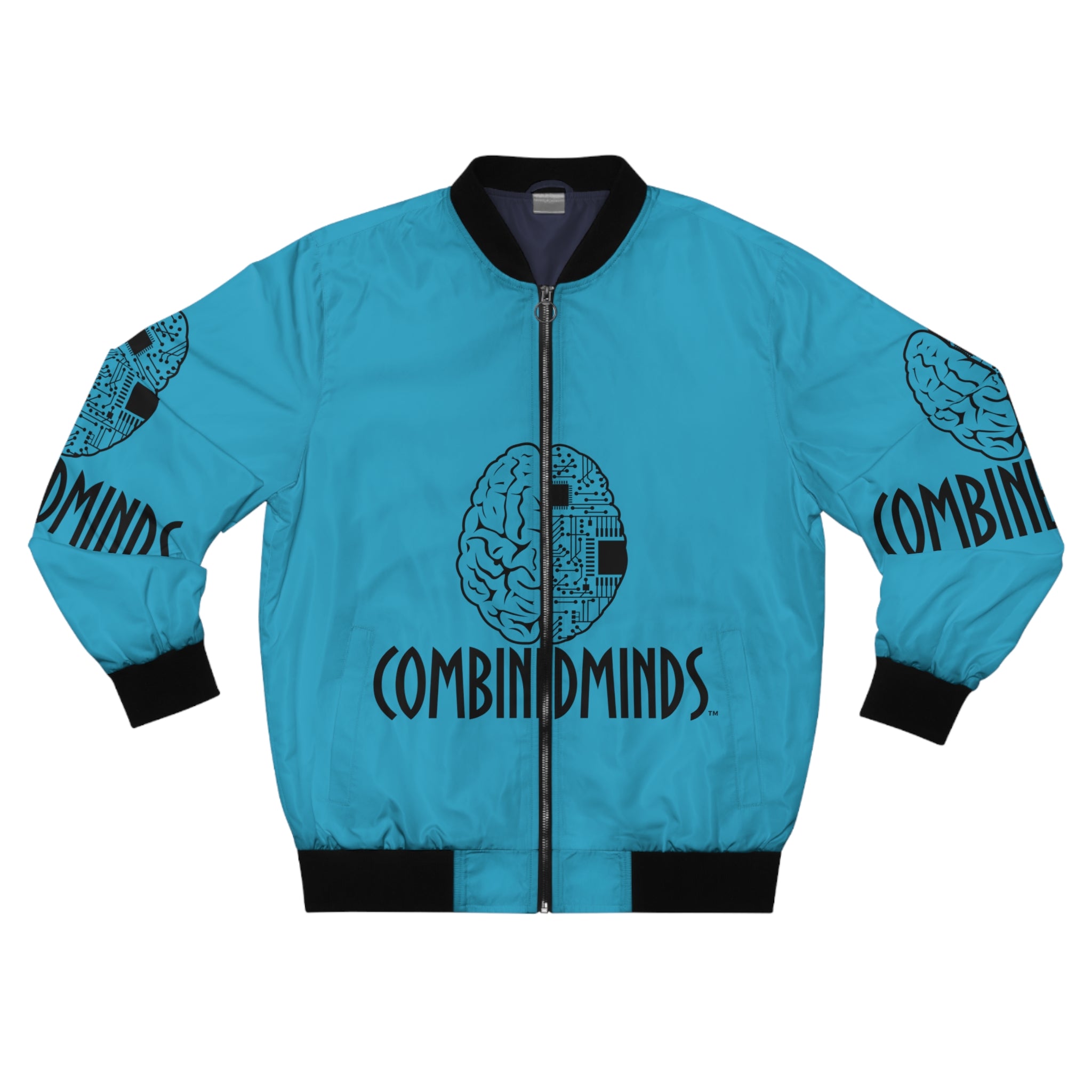 CombinedMinds Bomber Jacket - Turquoise/Black Logo