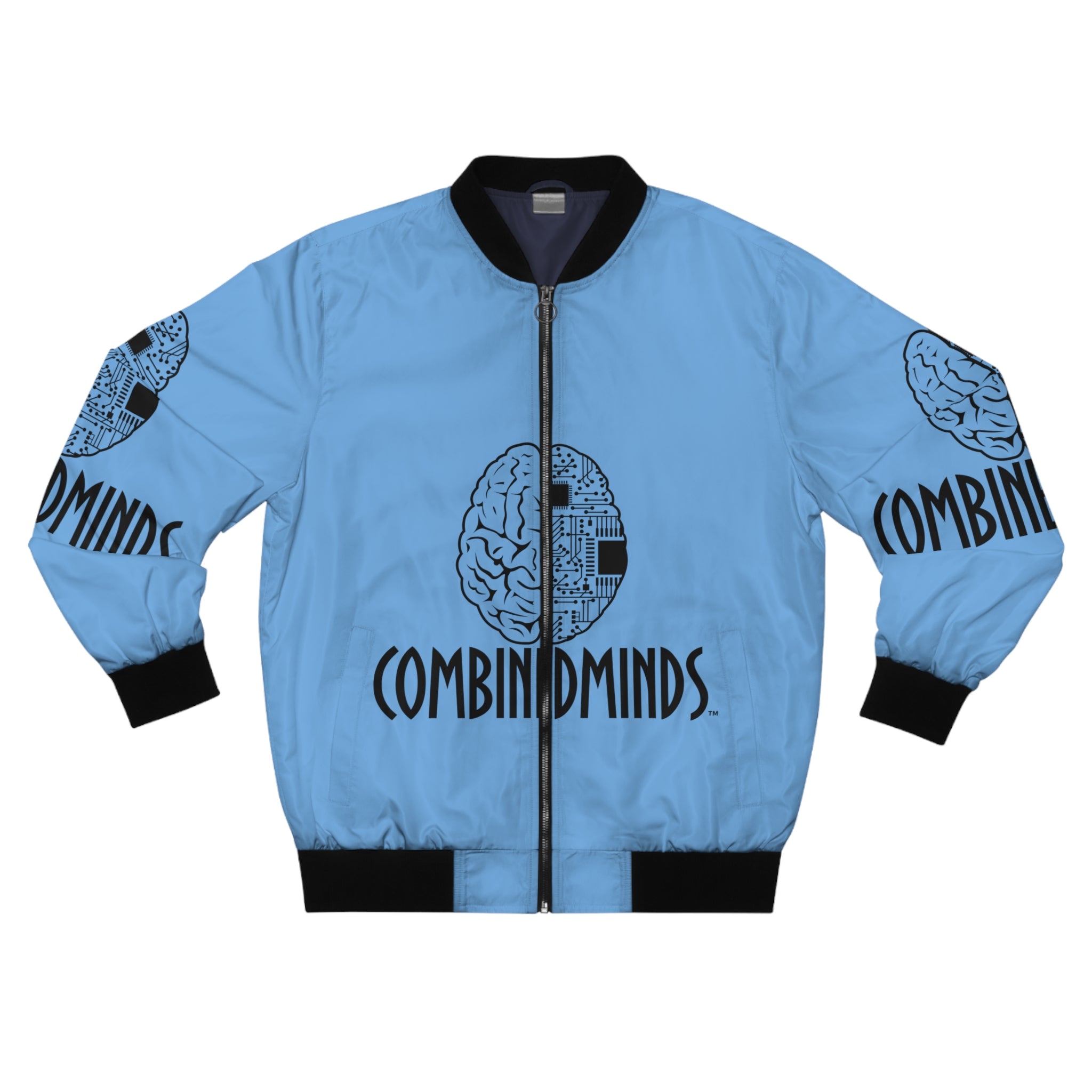 CombinedMinds Bomber Jacket - Light Blue/Black Logo
