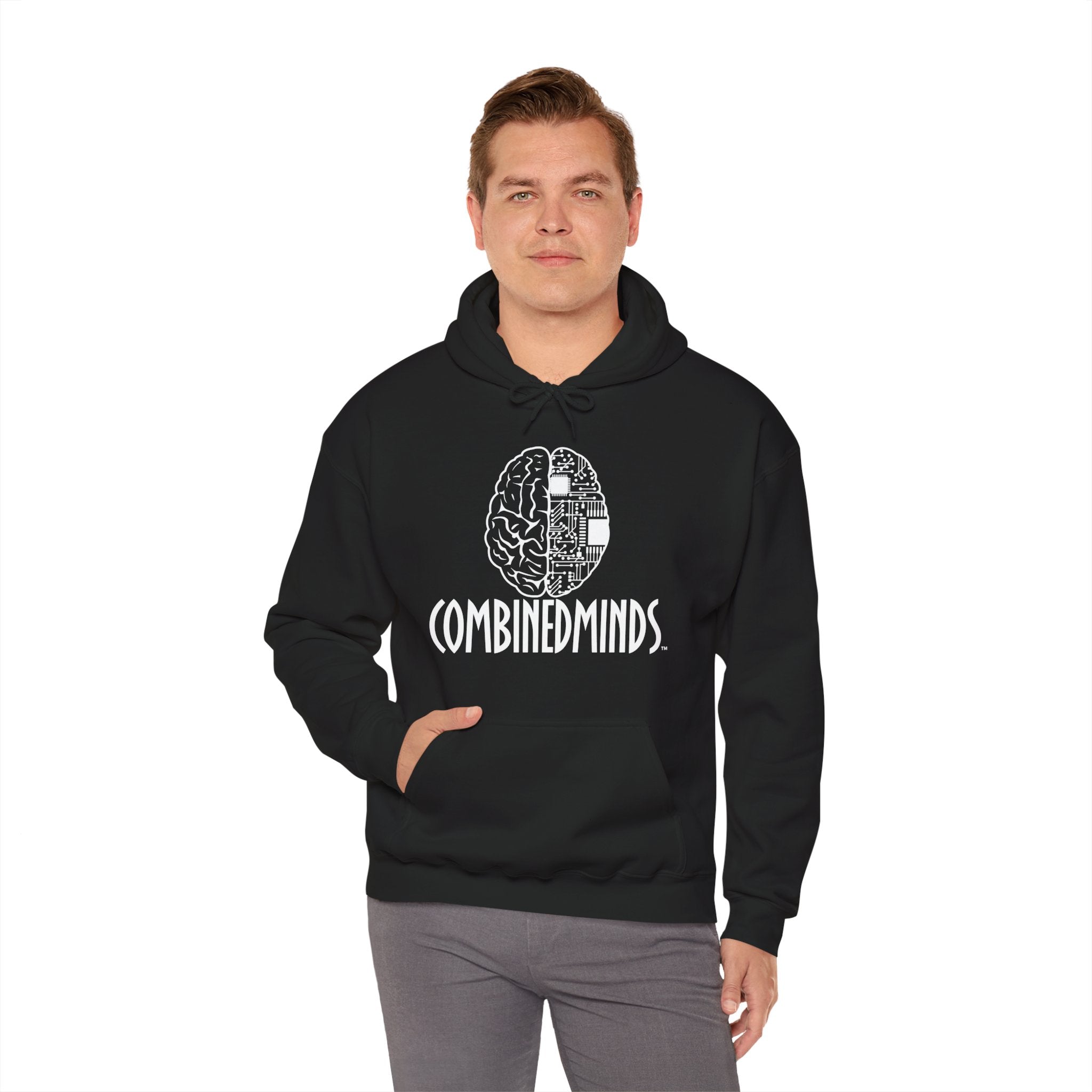 CombinedMinds Unisex Heavy Blend Hooded Sweatshirt-Royal Logo
