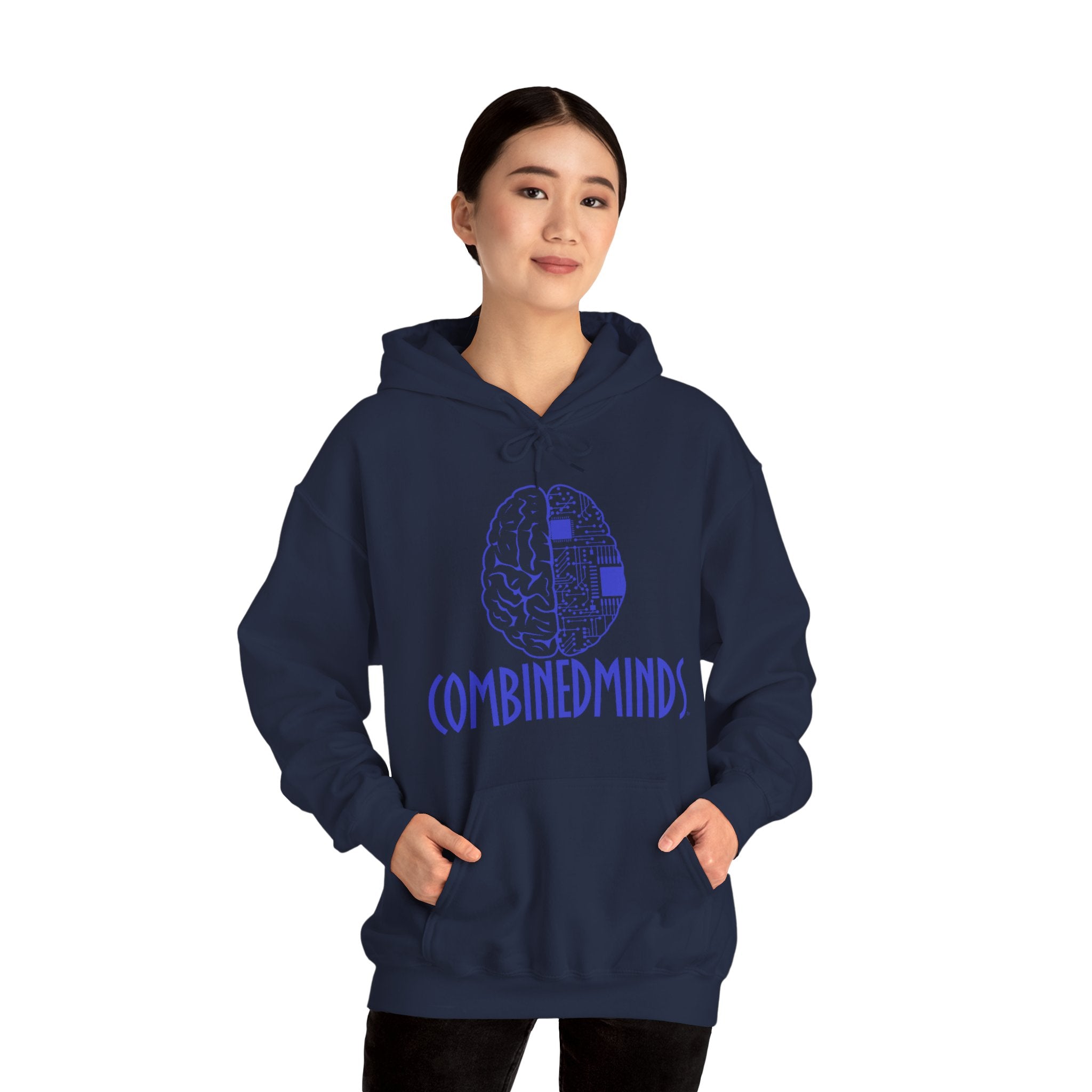CombinedMinds Unisex Heavy Blend Hooded Sweatshirt-Royal Logo