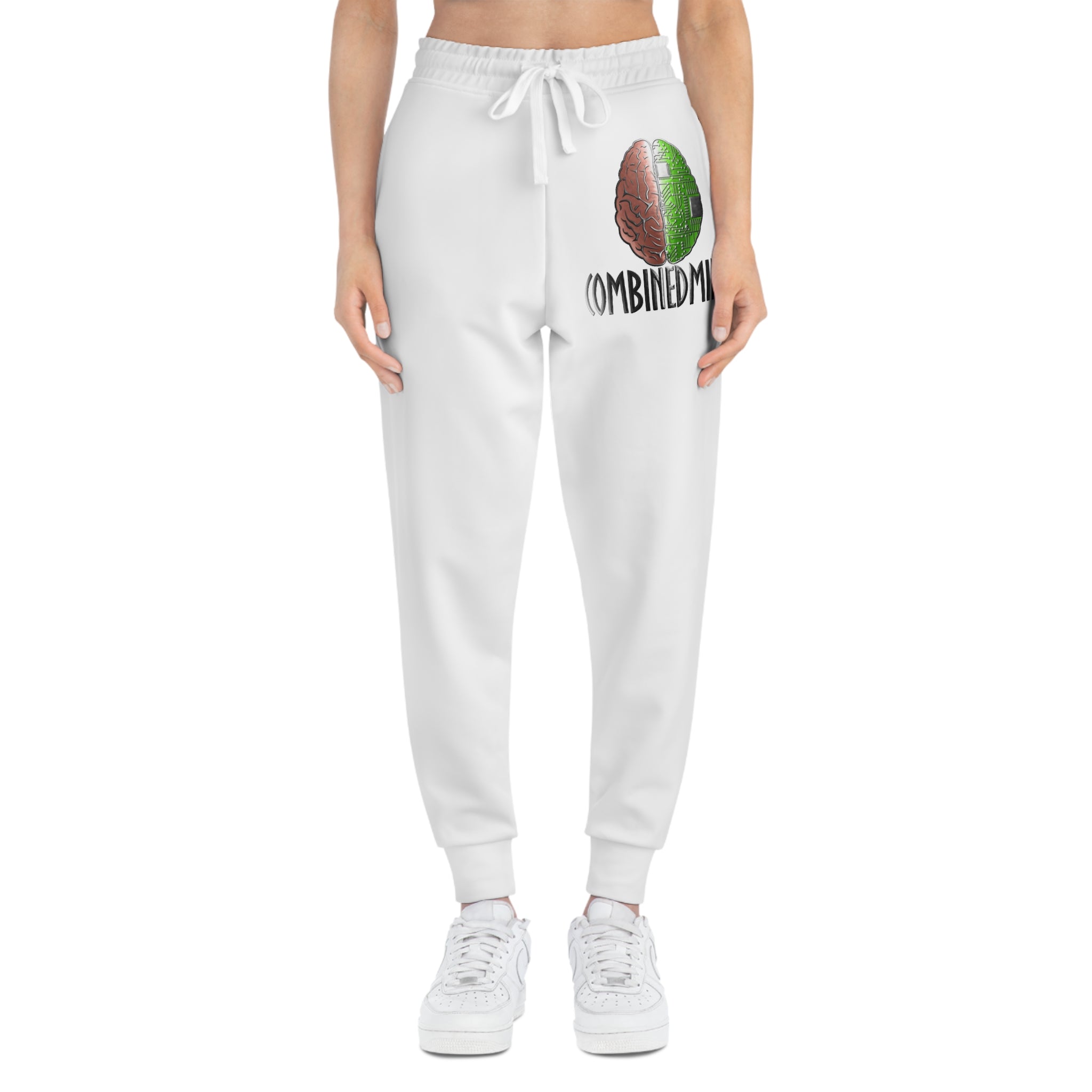 CombinedMinds Athletic Joggers White/Color Logo