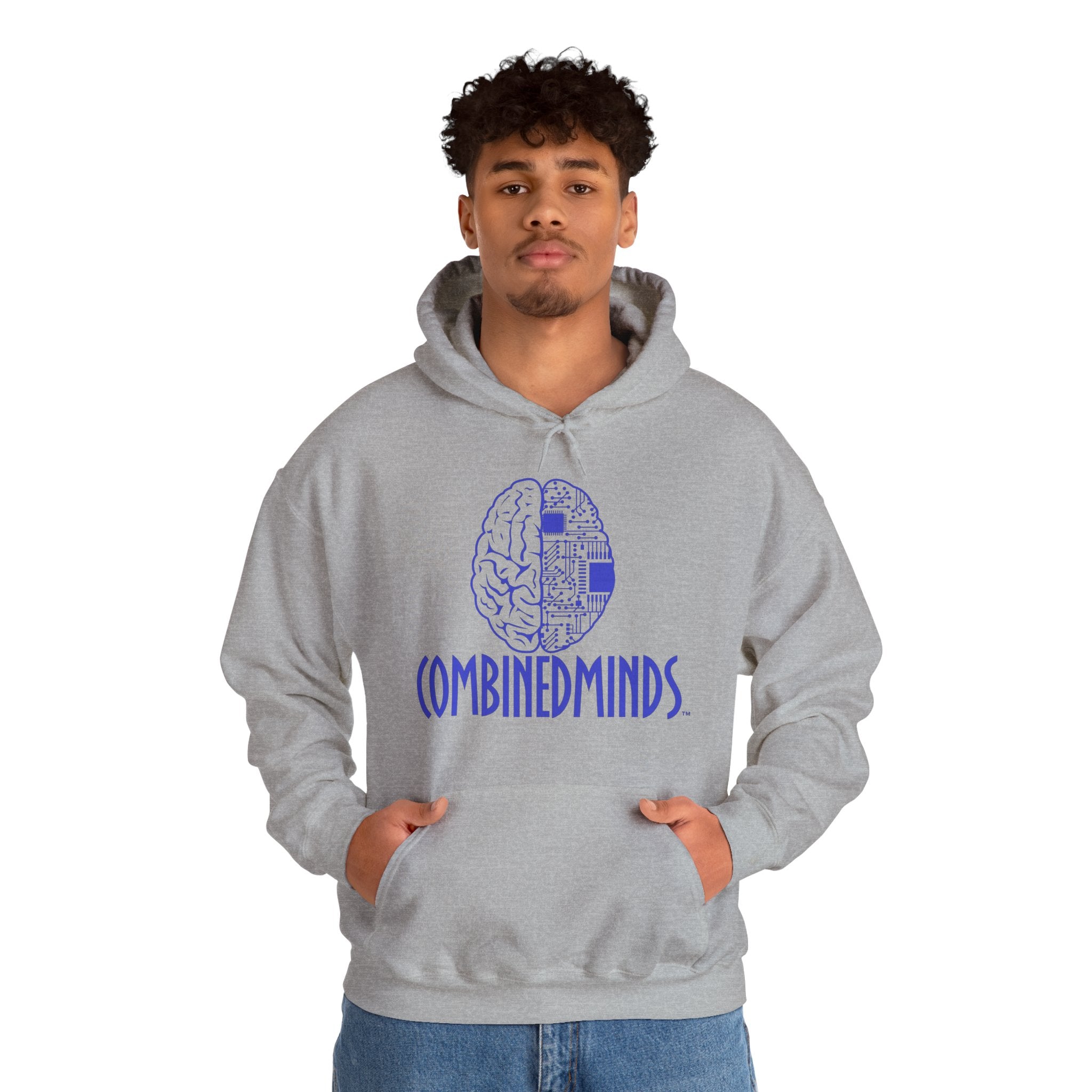 CombinedMinds Unisex Heavy Blend Hooded Sweatshirt-Royal Logo