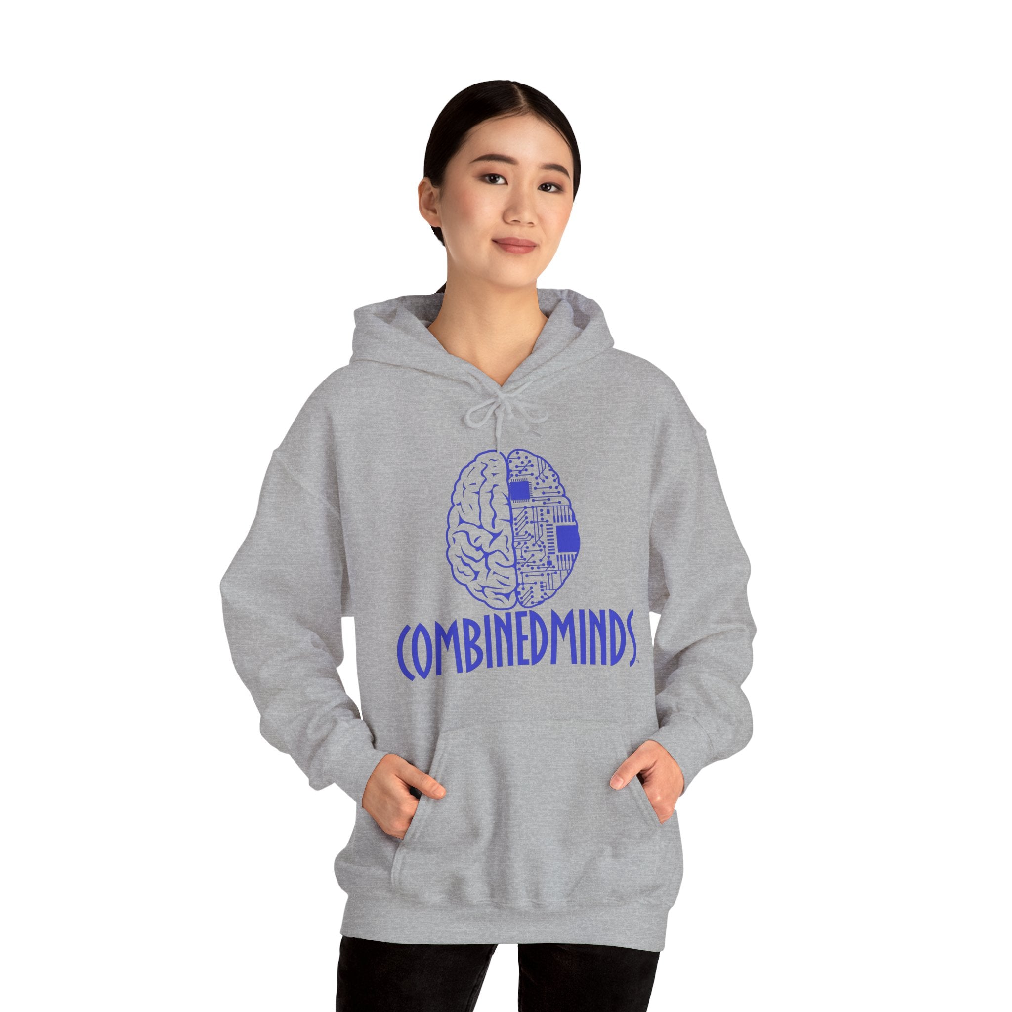 CombinedMinds Unisex Heavy Blend Hooded Sweatshirt-Royal Logo