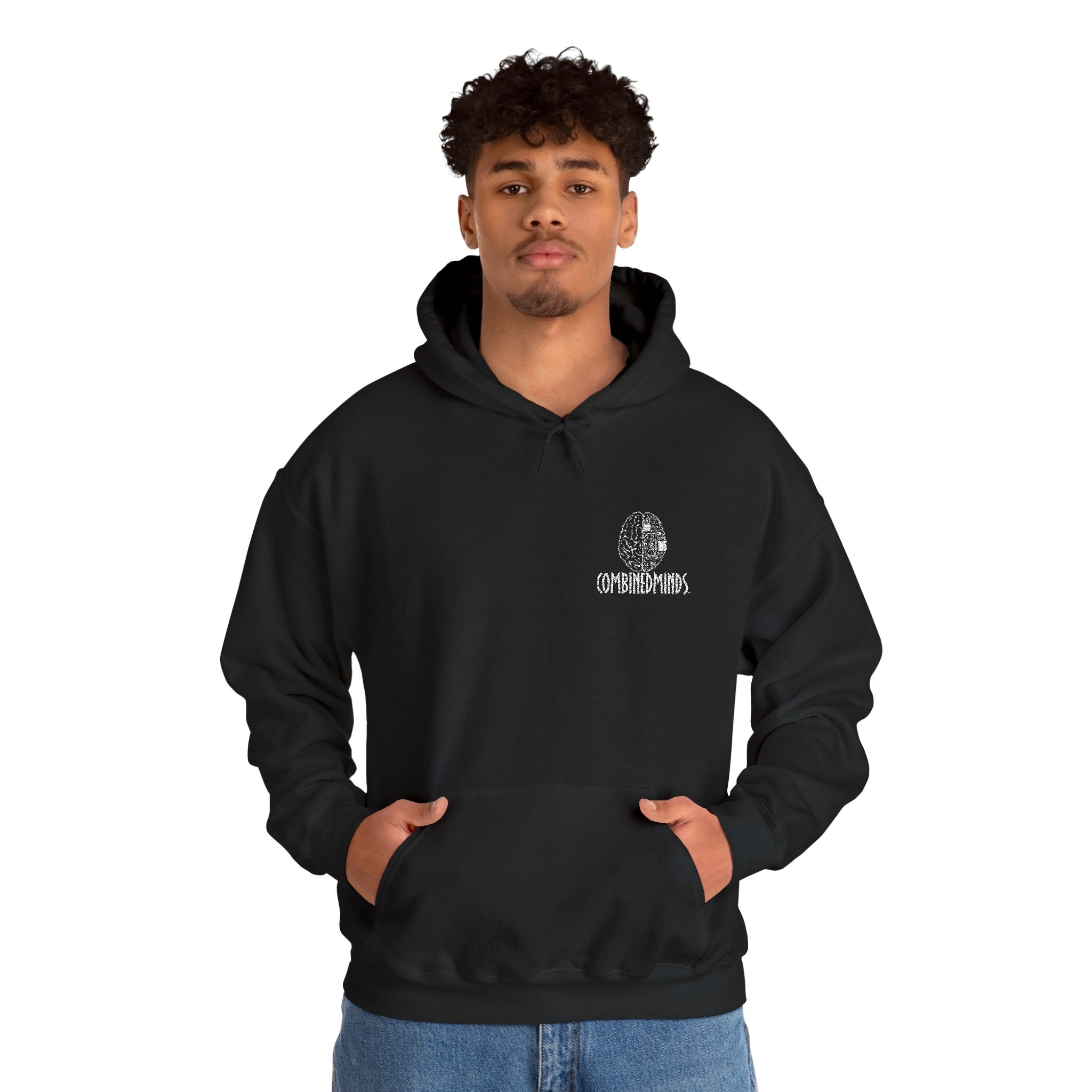 CombinedMinds Unisex Heavy Blend™ Hooded Sweatshirt - Embroidered White Logo