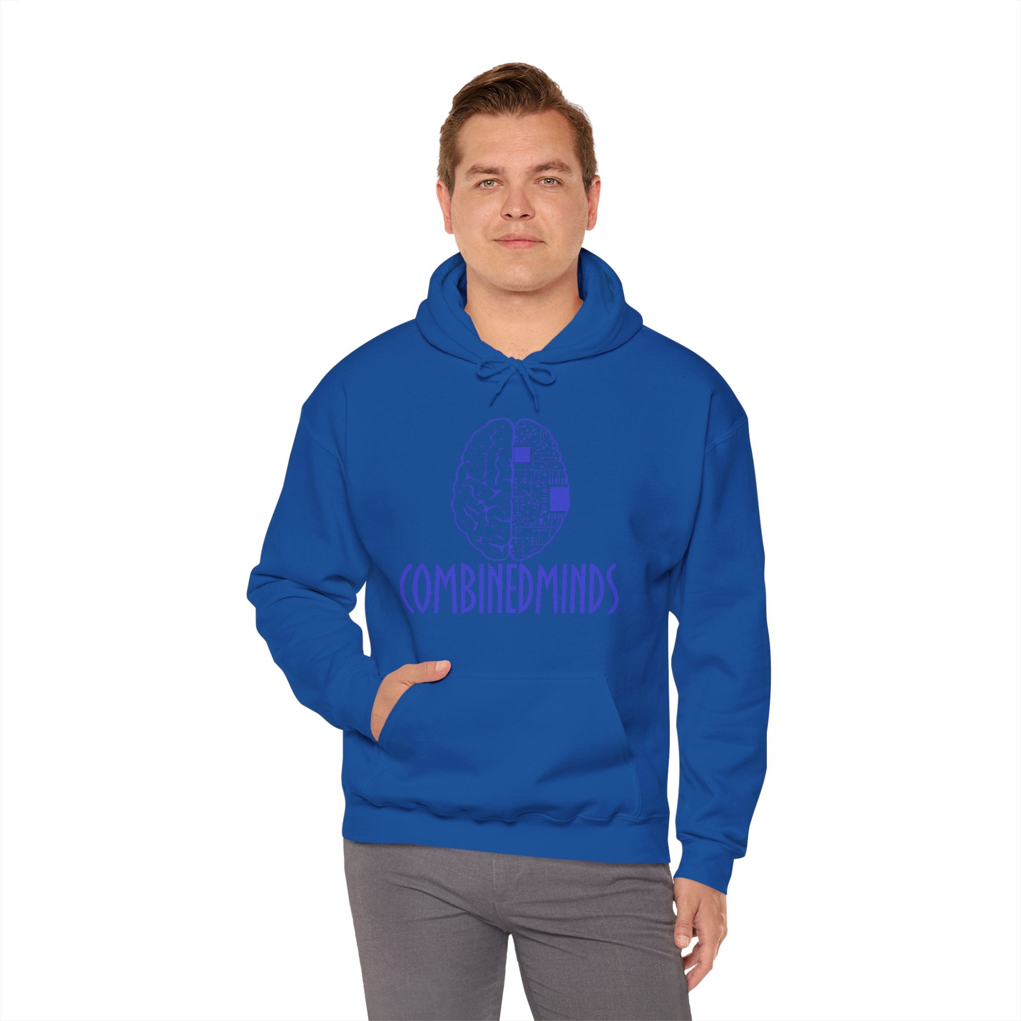 CombinedMinds Unisex Heavy Blend Hooded Sweatshirt-Royal Logo