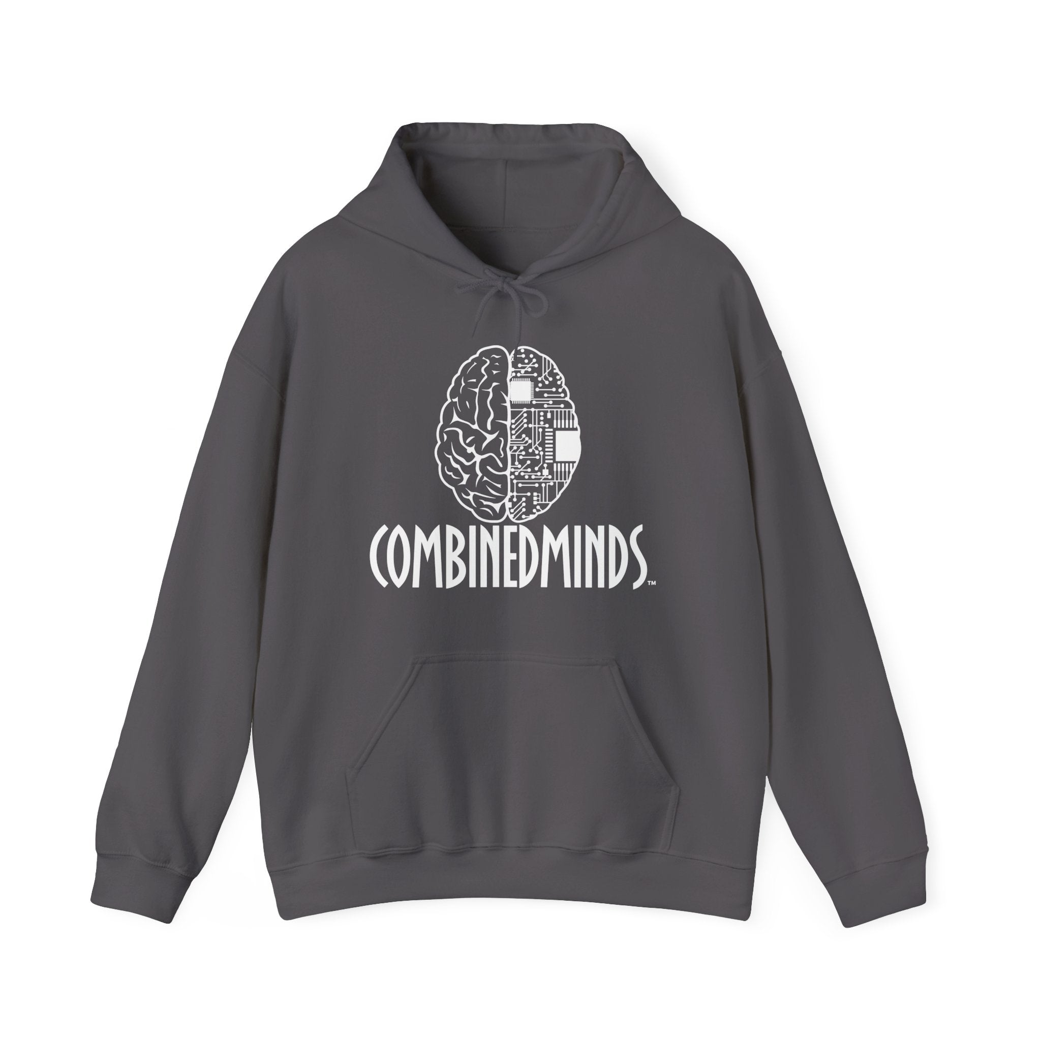 CombinedMinds Unisex Heavy Blend Hooded Sweatshirt - White Logo