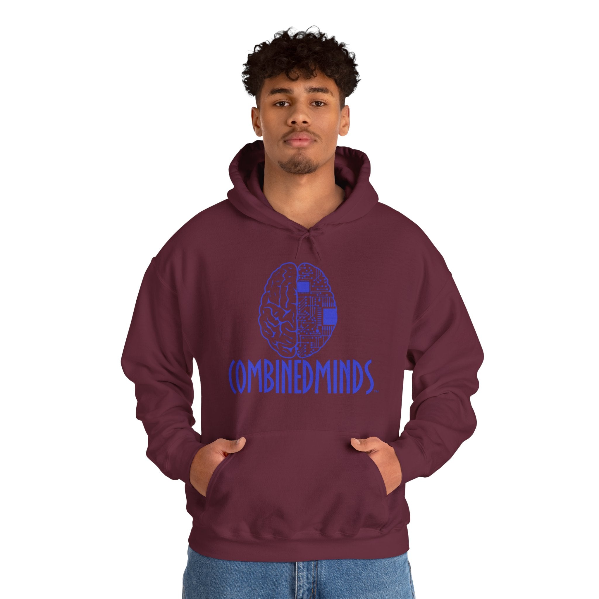 CombinedMinds Unisex Heavy Blend Hooded Sweatshirt-Royal Logo