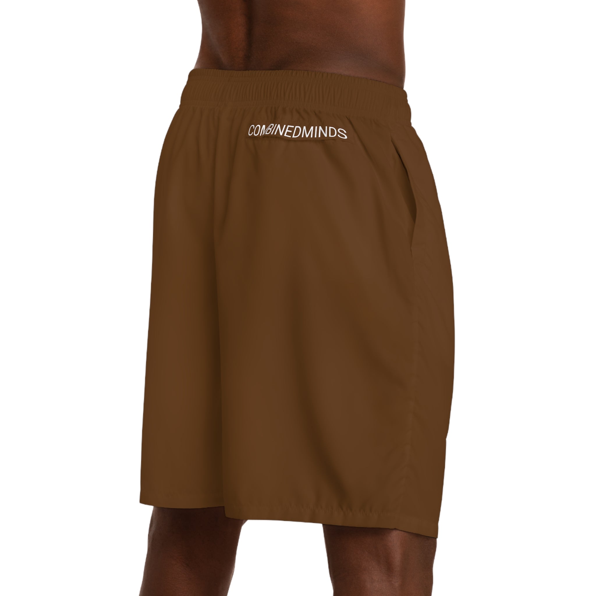 CombinedMinds Men's Jogger Shorts Brown/White Logo