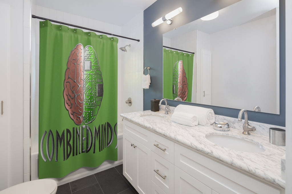 CombinedMinds Shower Curtains - Color Logo Green