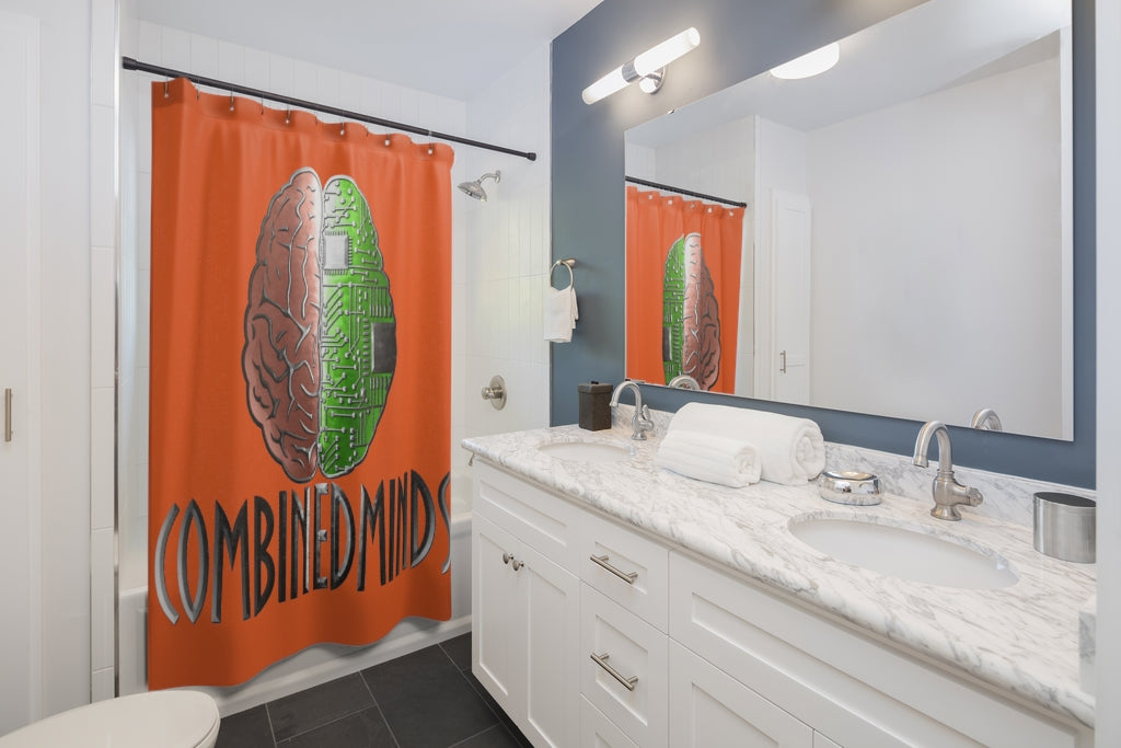 CombinedMinds Shower Curtains - Color Logo Orange