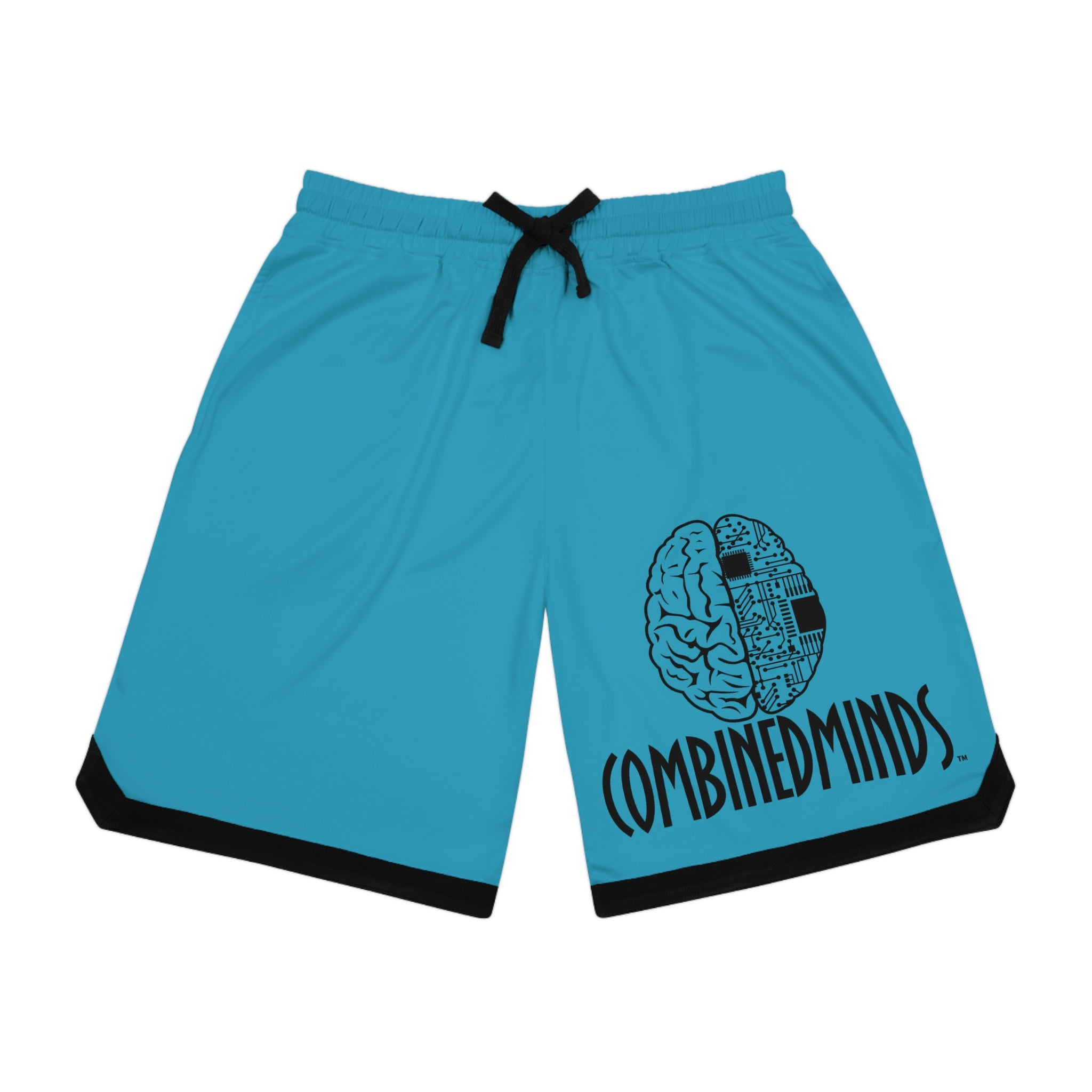 Combinedminds Basketball Shorts Turquoise/Black Logo