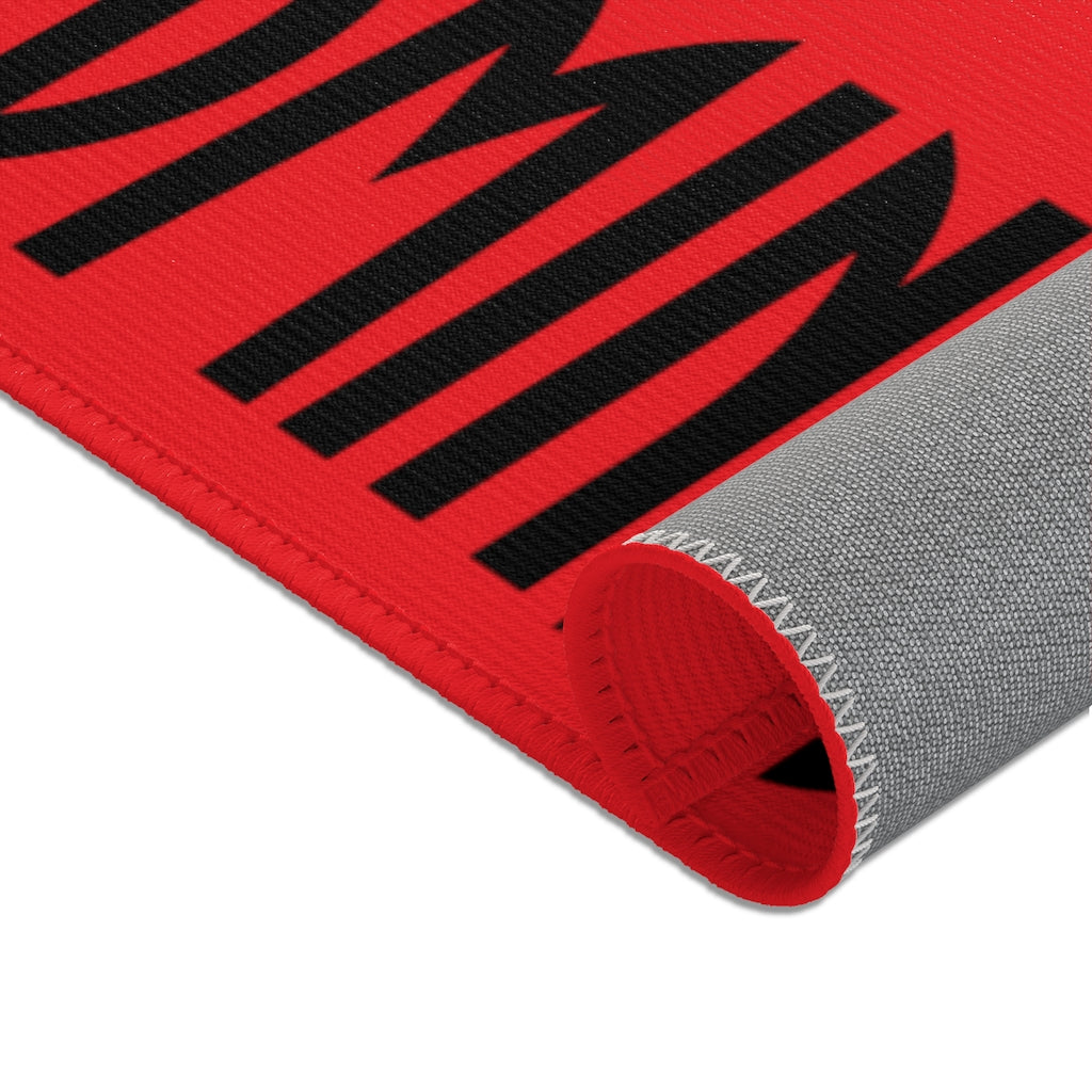 CombinedMinds Area Rugs - Black Logo Red