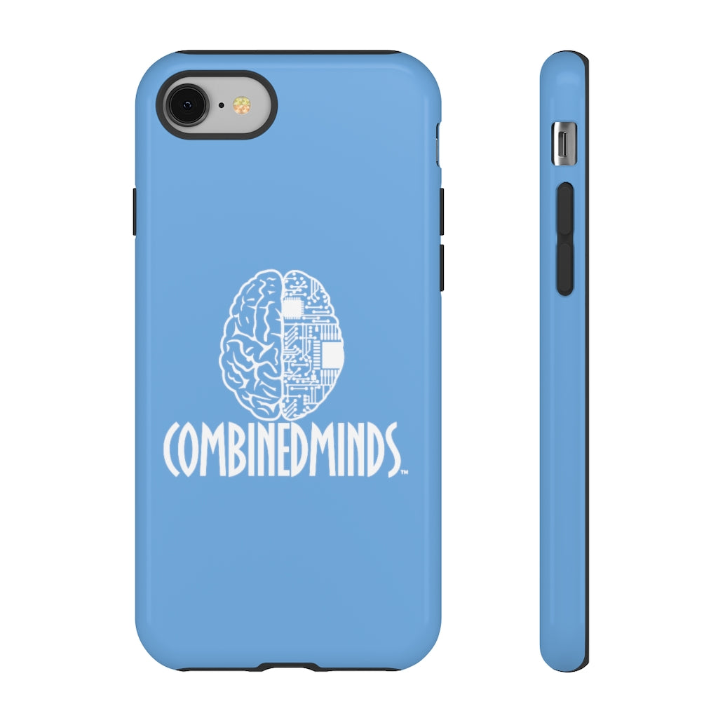 CombinedMinds Cell Phone Case- Light Blue White Logo