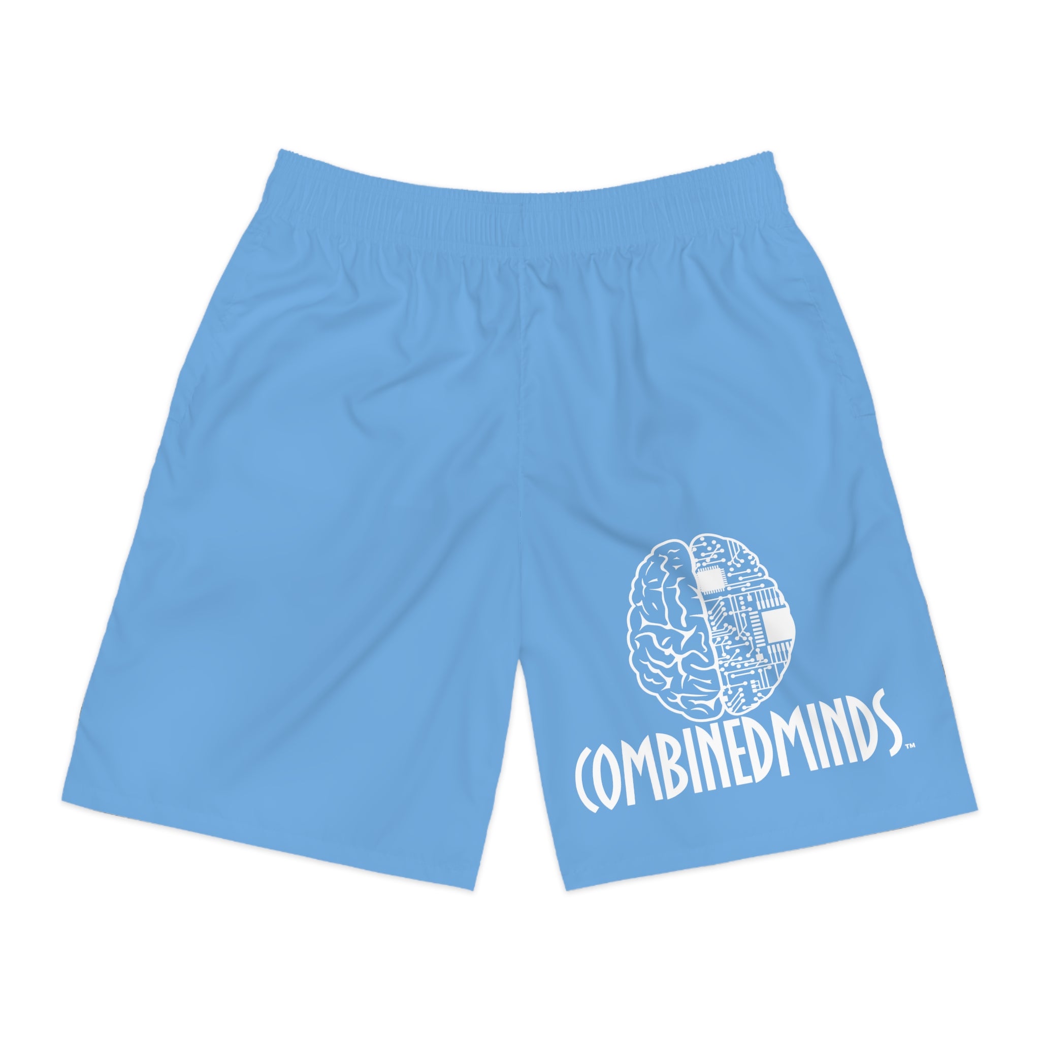 CombinedMinds Men's Jogger Shorts LightBlue/White Logo