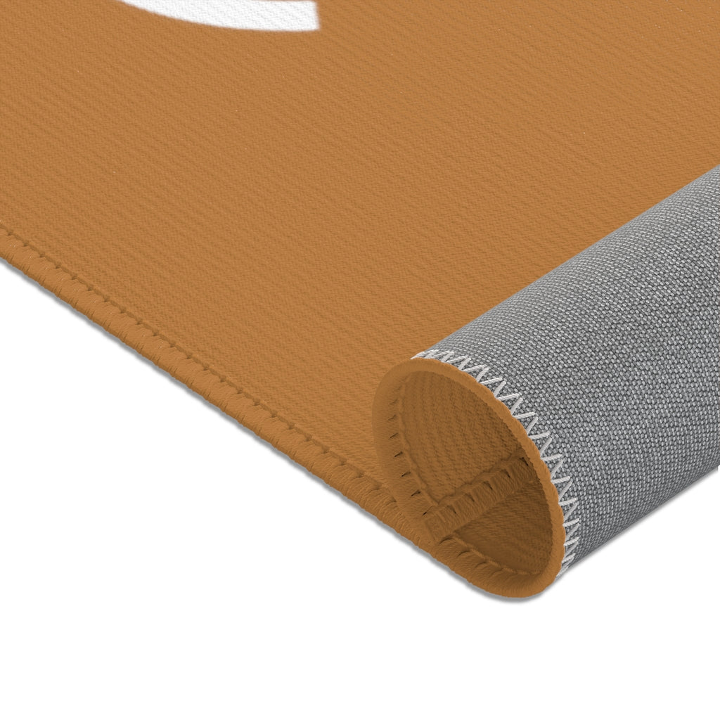 CombinedMinds Area Rugs - White Logo Light Brown