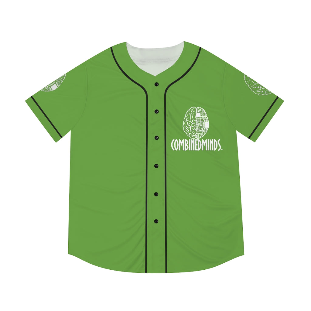 CombinedMinds Men's Baseball Jersey - White Logo Green