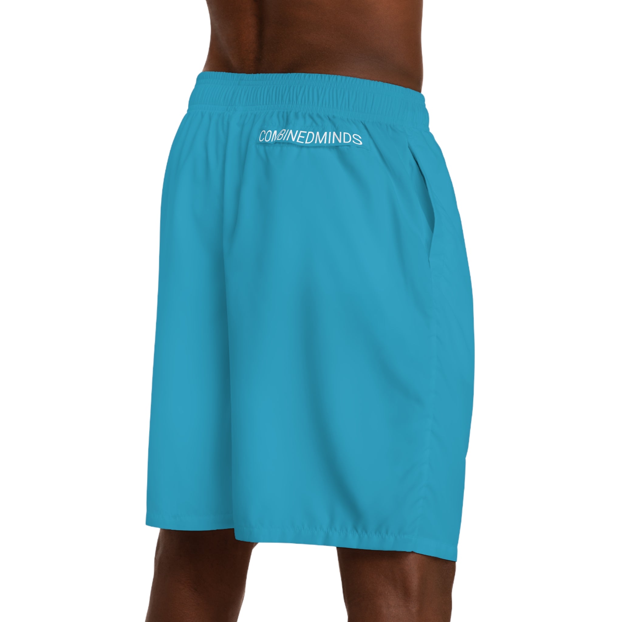 CombinedMinds Men's Jogger Shorts Turquoise/White Logo