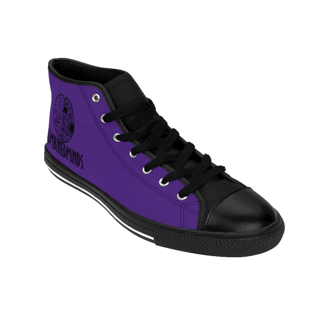 CombinedMinds Men's High-top Sneakers-Purple Black Logo