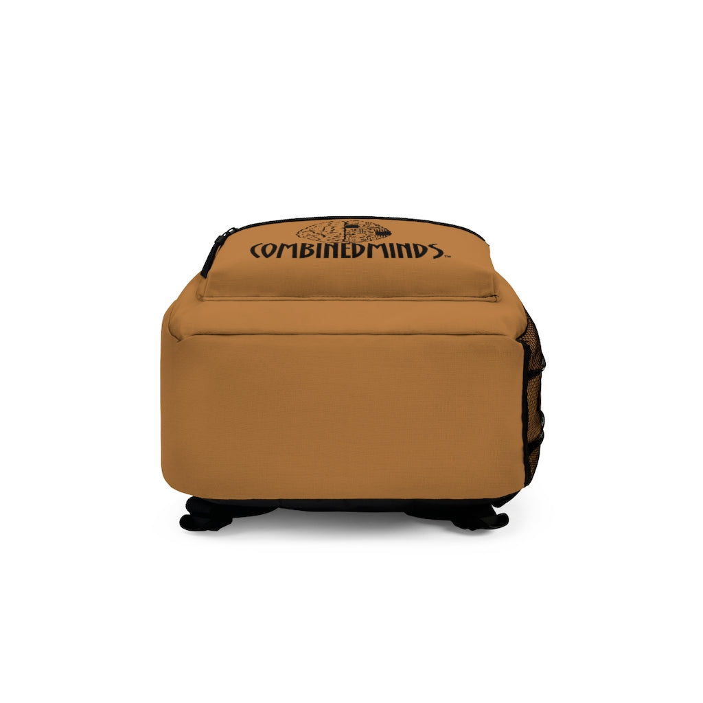 CombinedMinds Backpack - Light Brown Black Logo