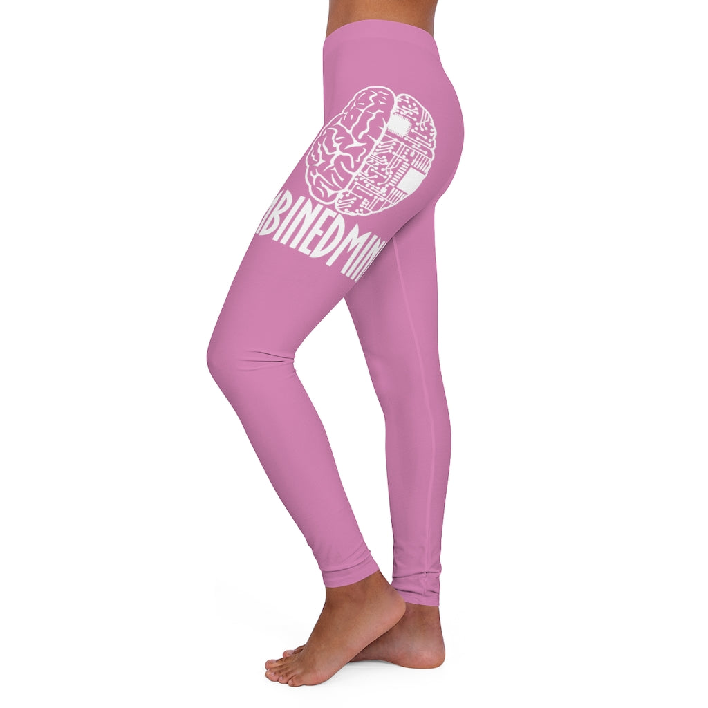 CombinedMinds Women's Spandex Leggings - Pink/White Logo