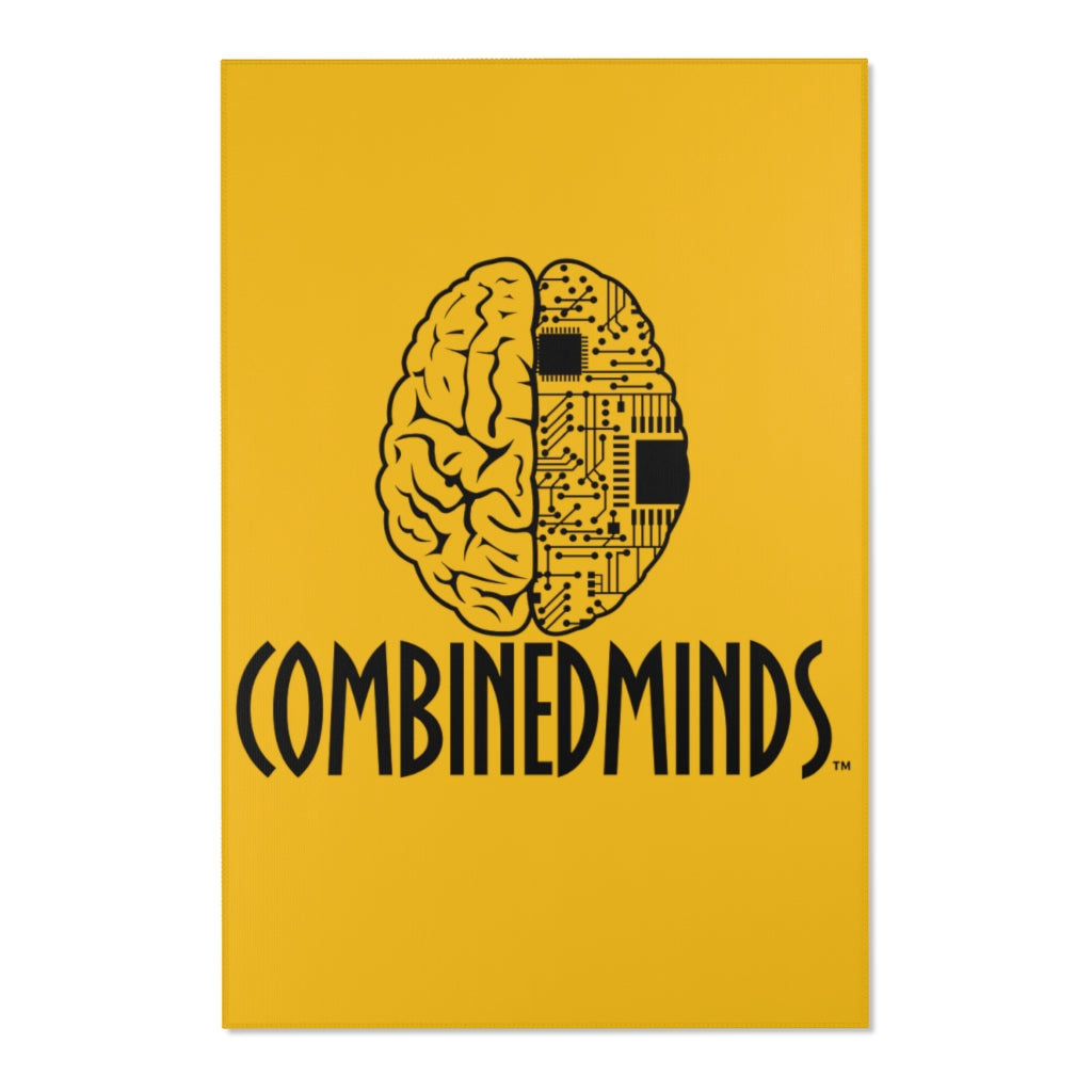 CombinedMinds Area Rugs - Black Logo Yellow