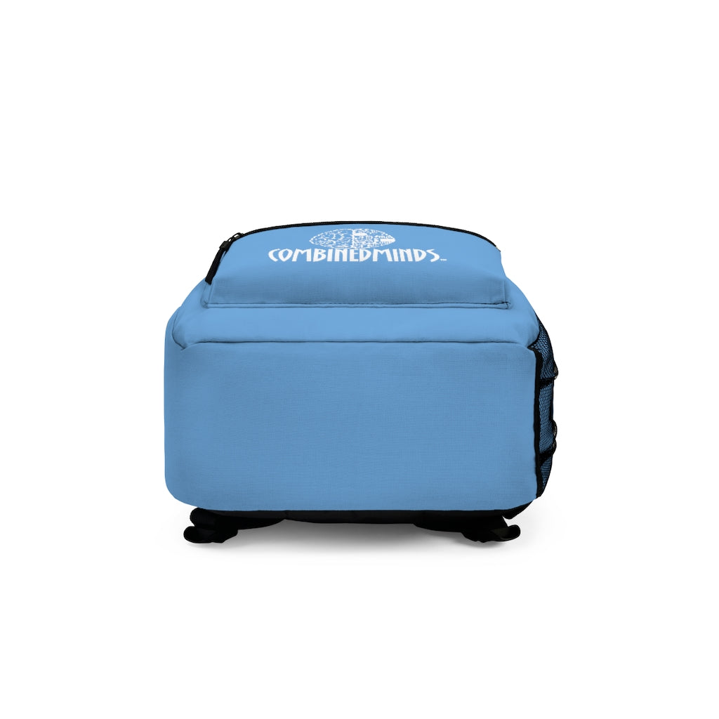 CombinedMinds Backpack - Light Blue White Logo