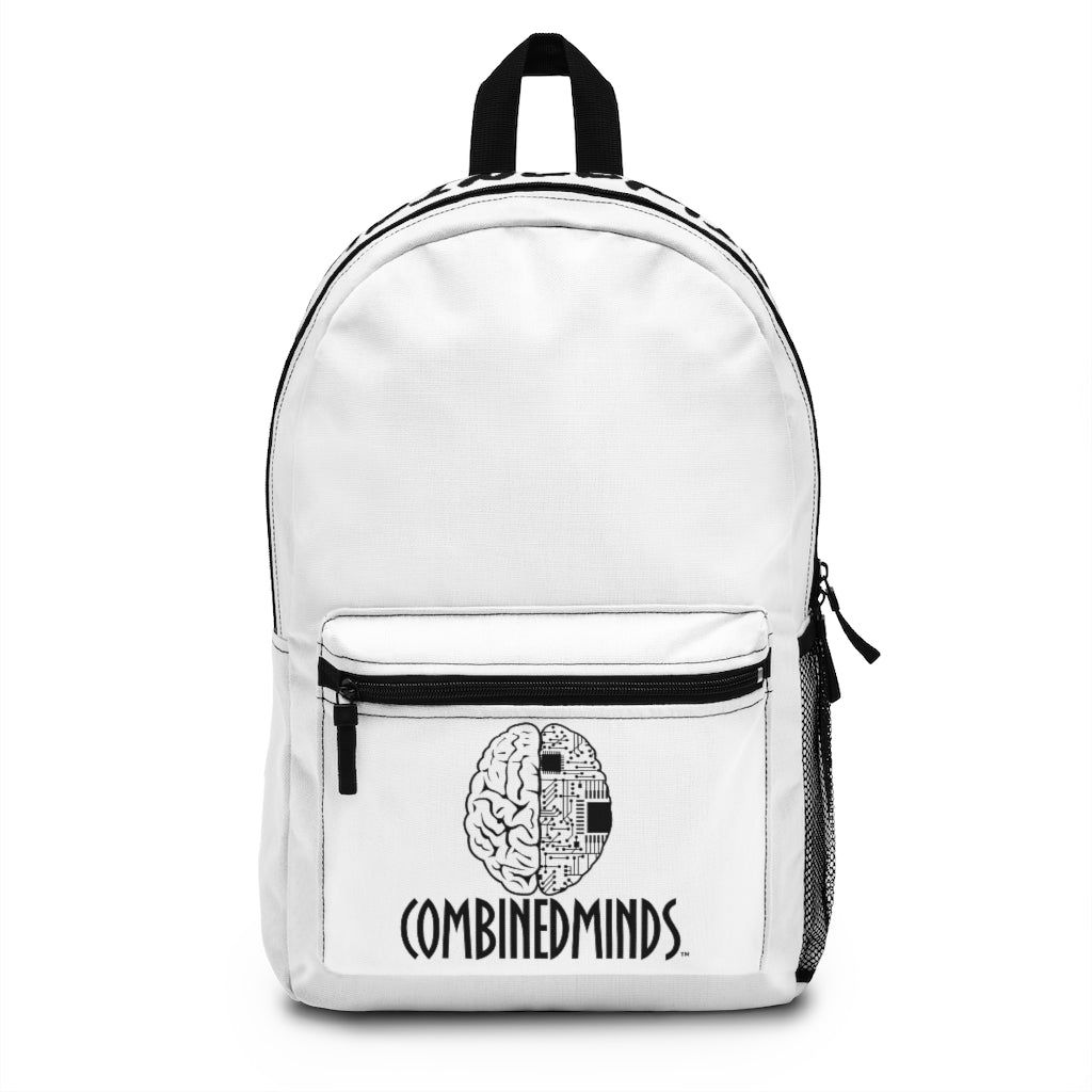 CombinedMinds Backpack - White Black Logo