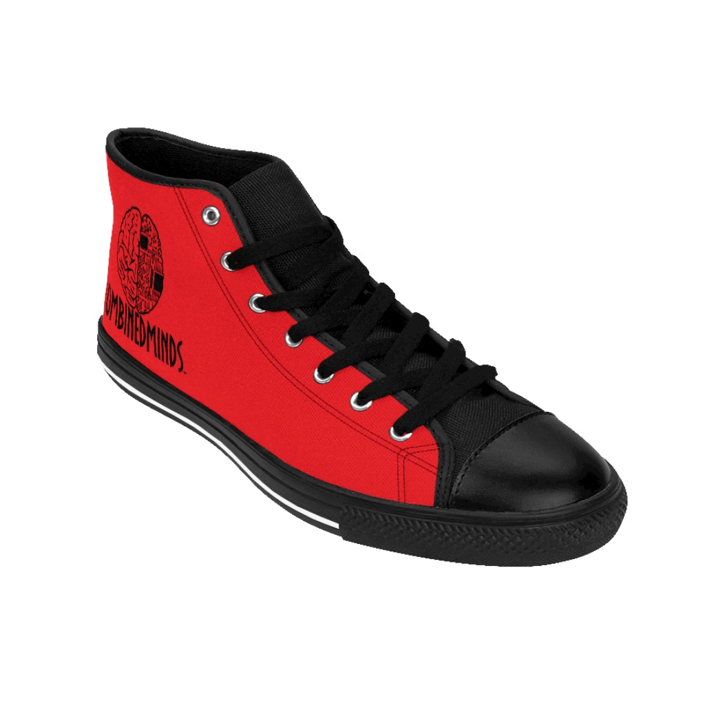 CombinedMinds Men's High-top Sneakers-Red Black Logo