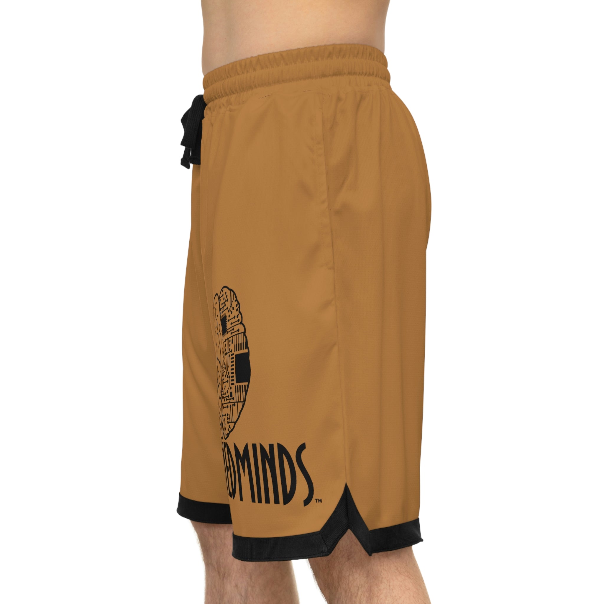 Combinedminds Basketball Shorts LightBrown/Black Logo