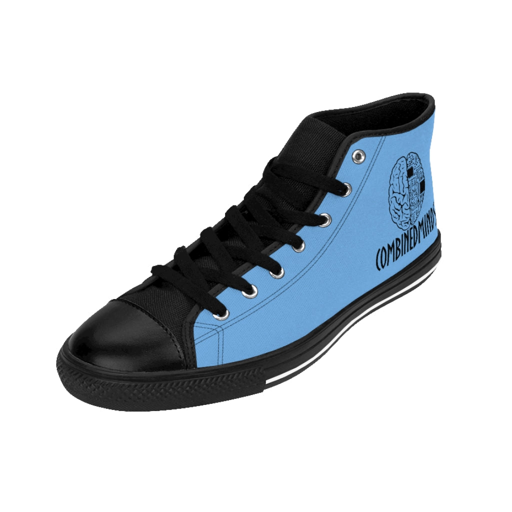CombinedMinds Men's High-top Sneakers-Light Blue Black Logo