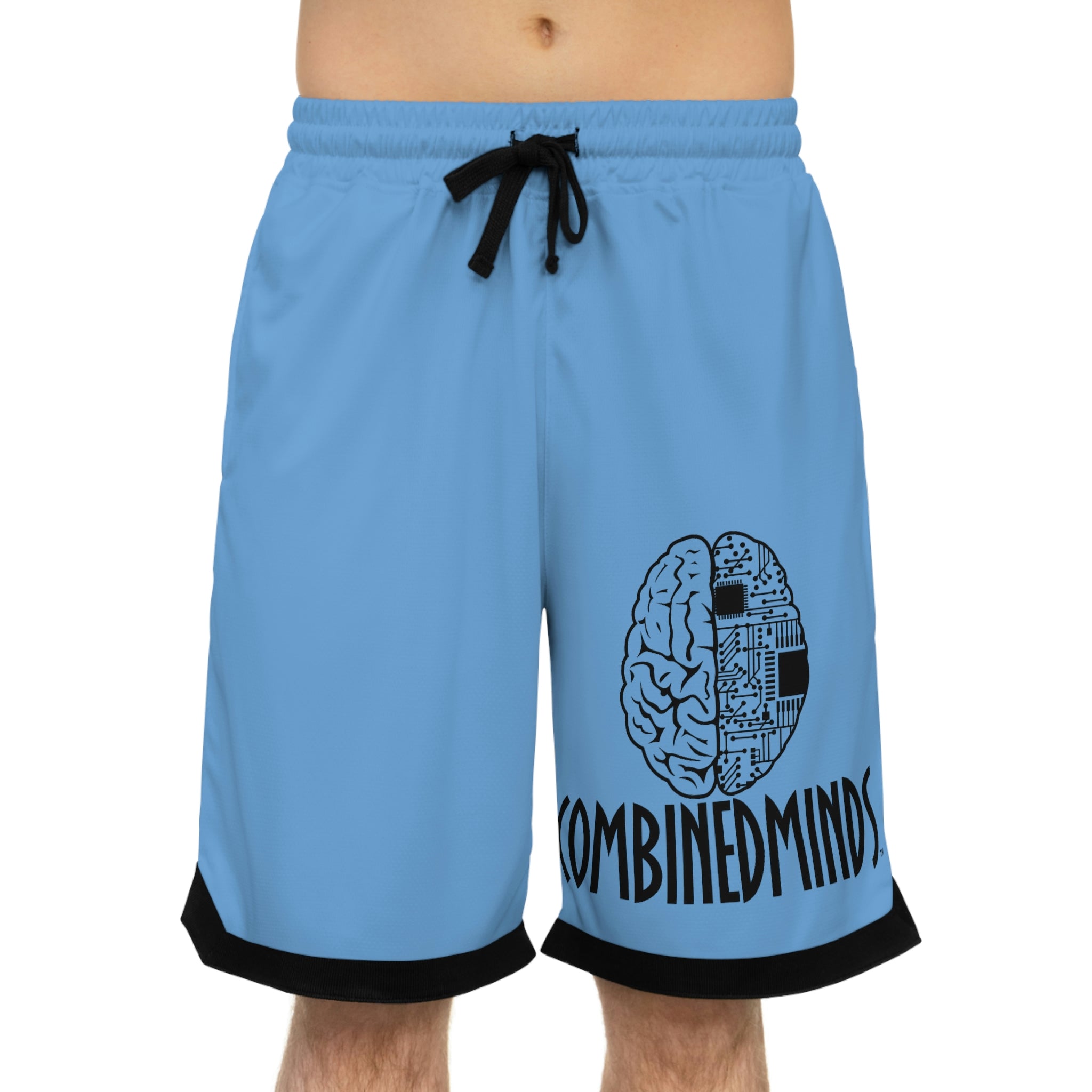 Combinedminds Basketball Shorts Light Blue/Black Logo