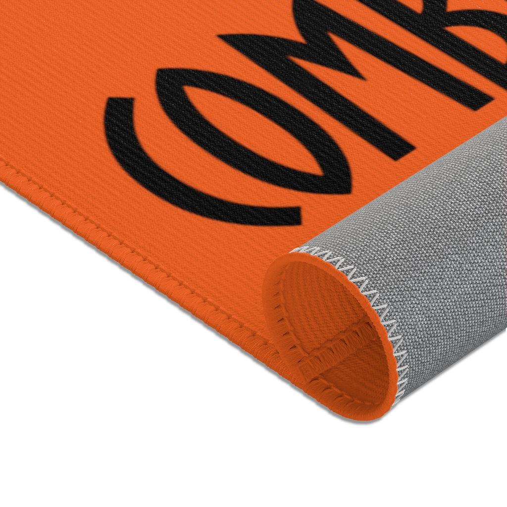CombinedMinds Area Rugs - Black Logo Orange
