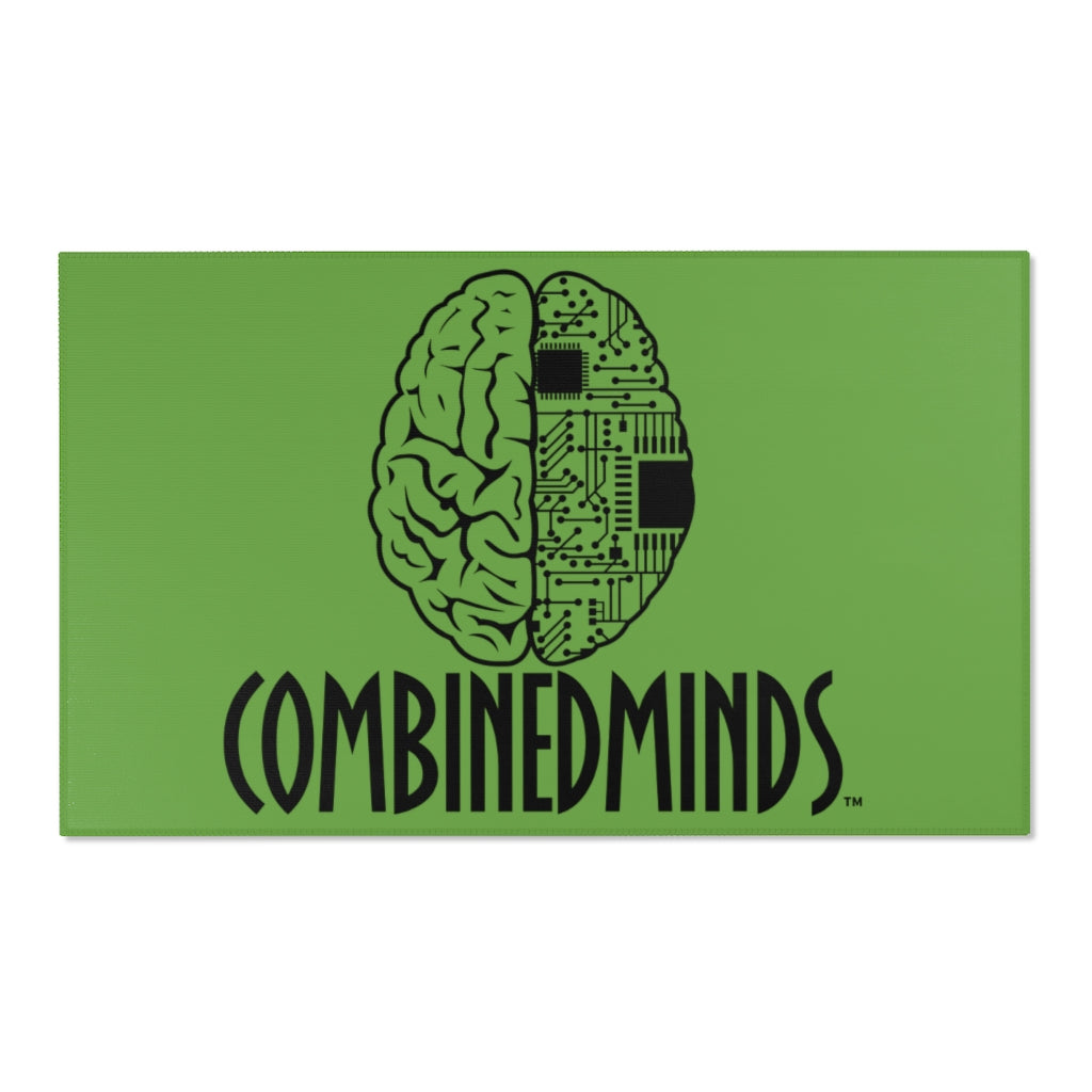 CombinedMinds Area Rugs - Black Logo Green