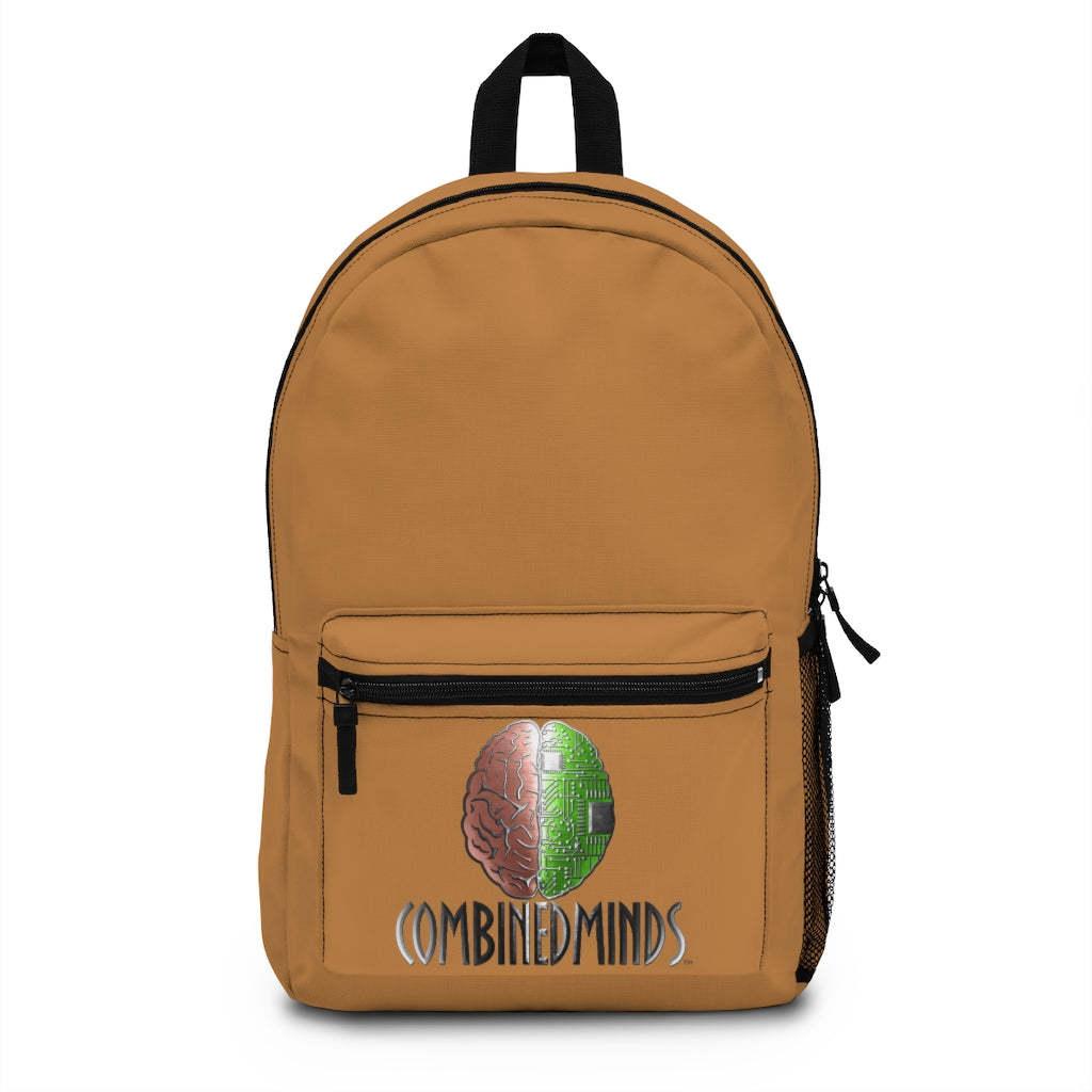 CombinedMinds Backpack - Light Brown Color Logo
