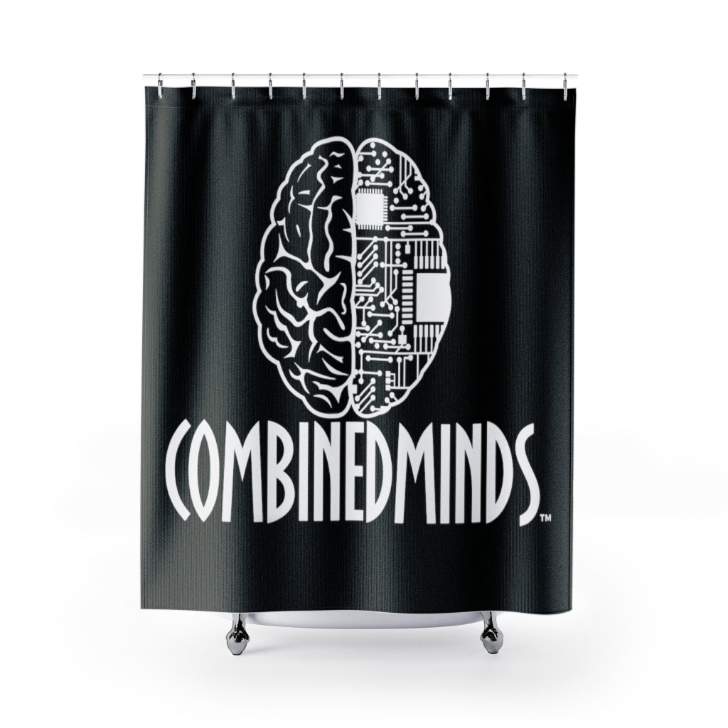 CombinedMinds Shower Curtains - White Logo