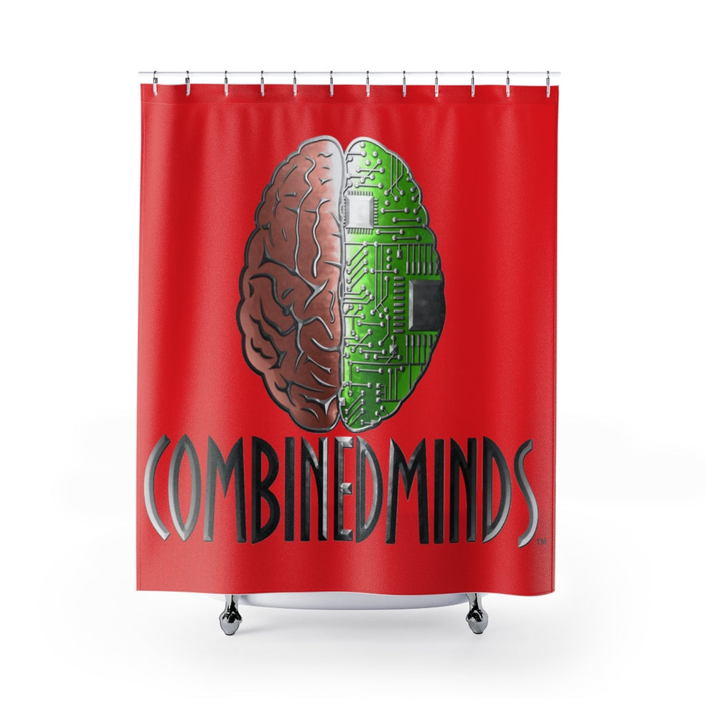 CombinedMinds Shower Curtains - Color Logo Red