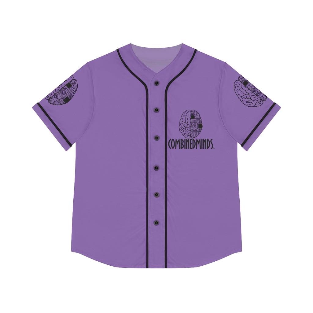 CombinedMinds Women's Baseball Jersey - Black Logo Light Purple