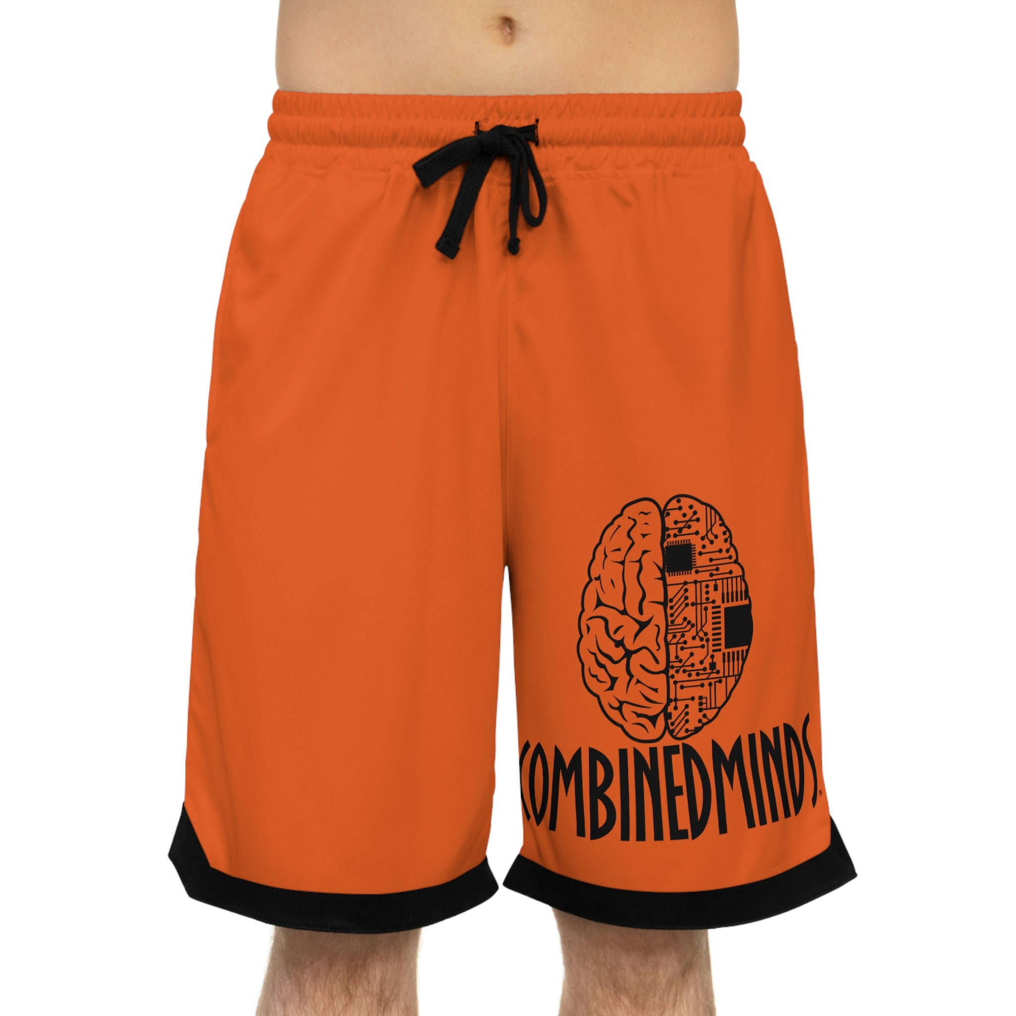 Combinedminds Basketball Shorts Orange/Black Logo