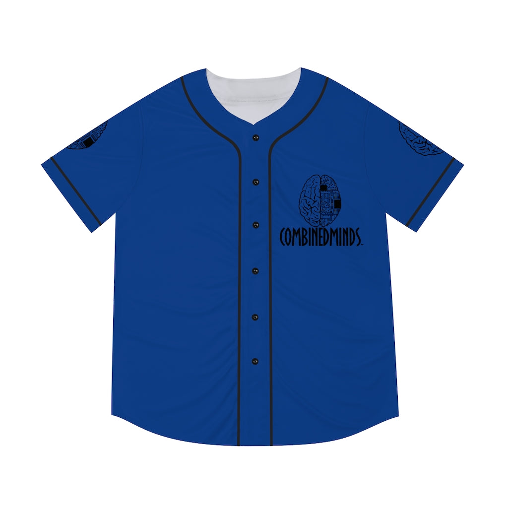 CombinedMinds Men's Baseball Jersey - Black Logo Royal Blue